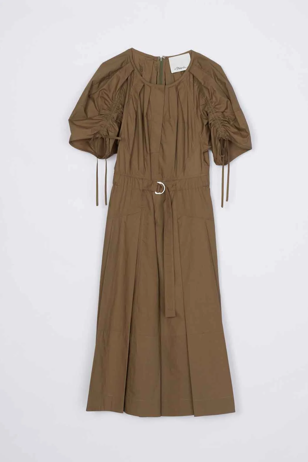Poplin Ruched Sleeve Midi Dress - Image 6