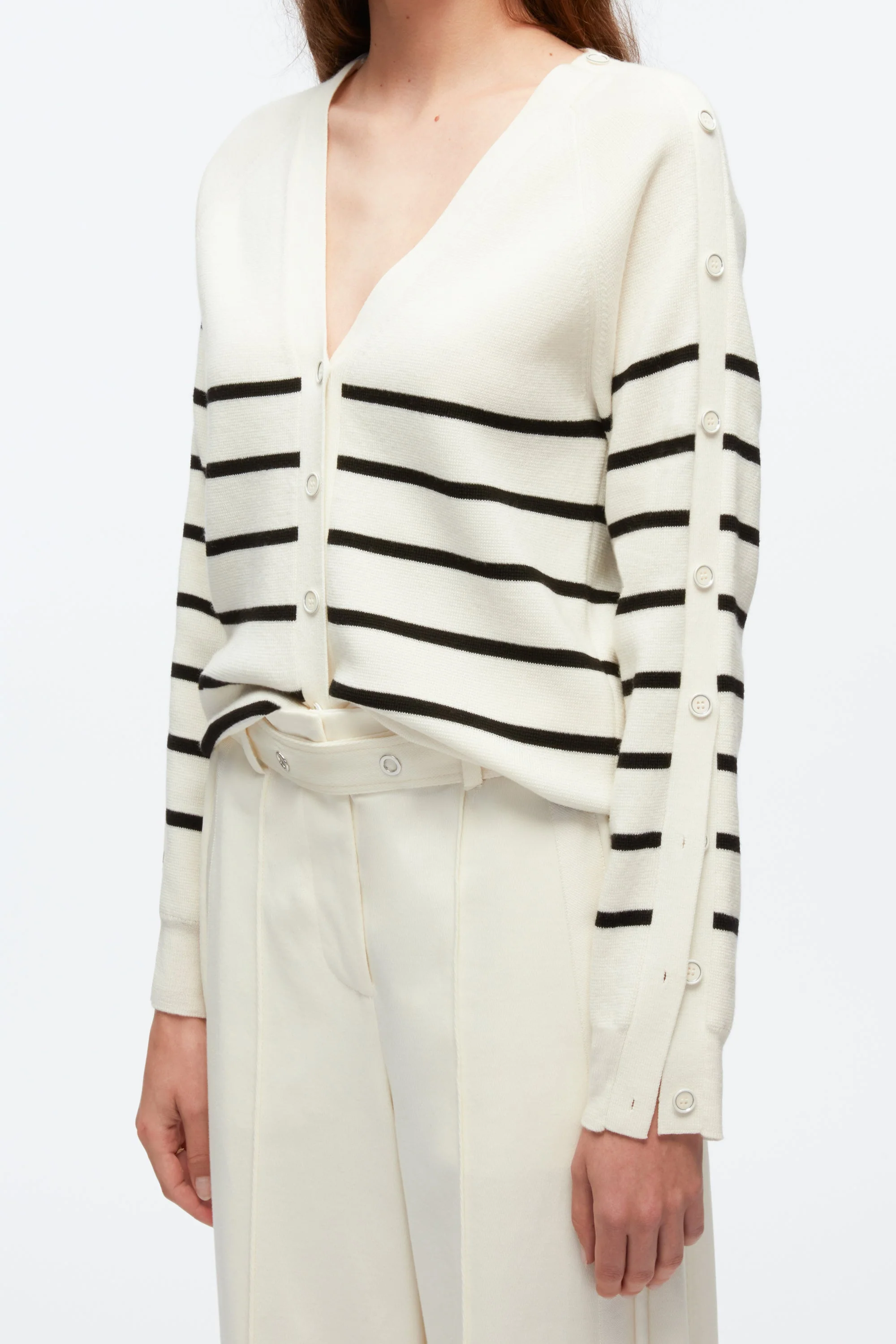 Sailor Stripe Button Sleeve Cardigan - Image 4