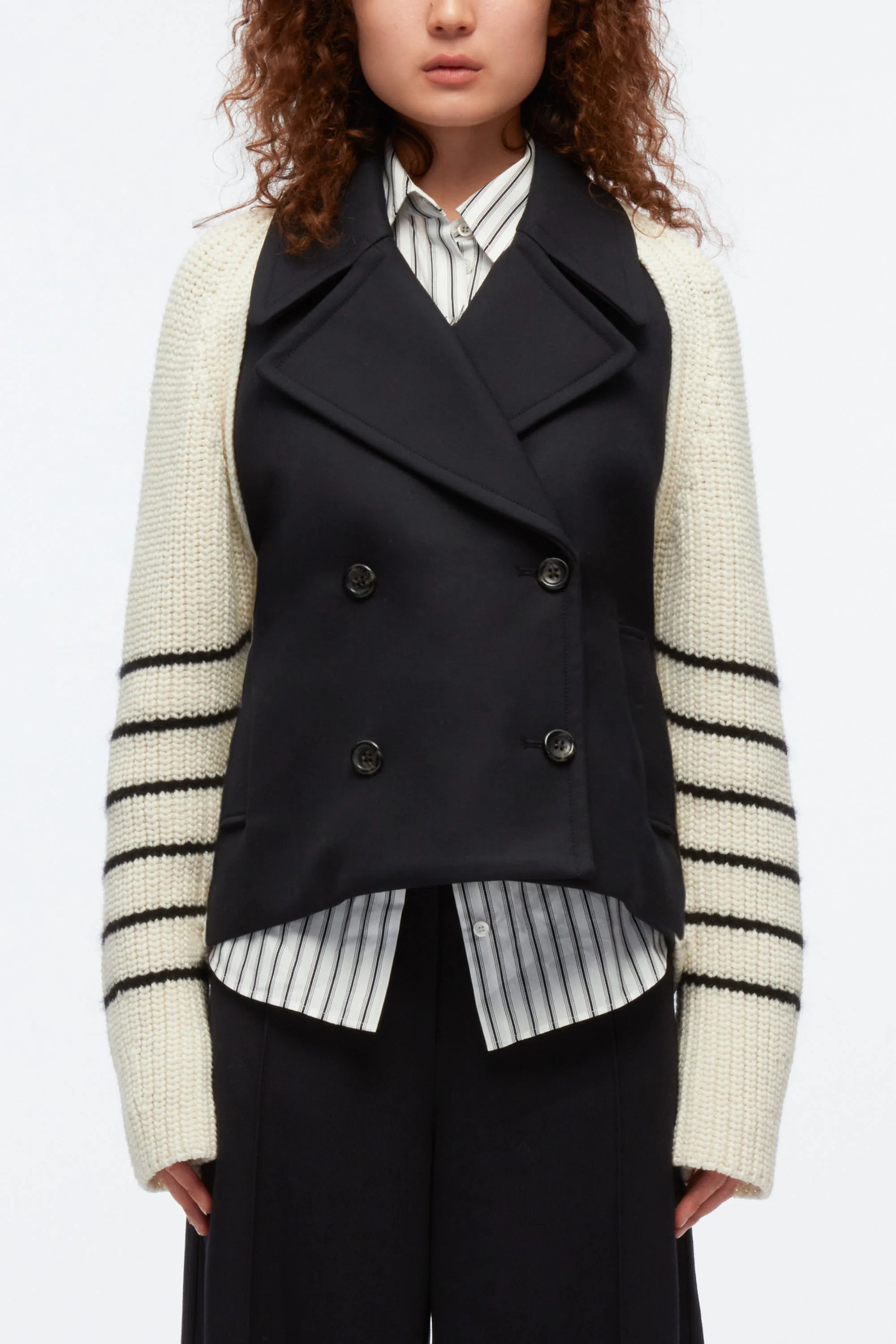 Sailor Stripe Knitted Combo Peacoat - Image 2