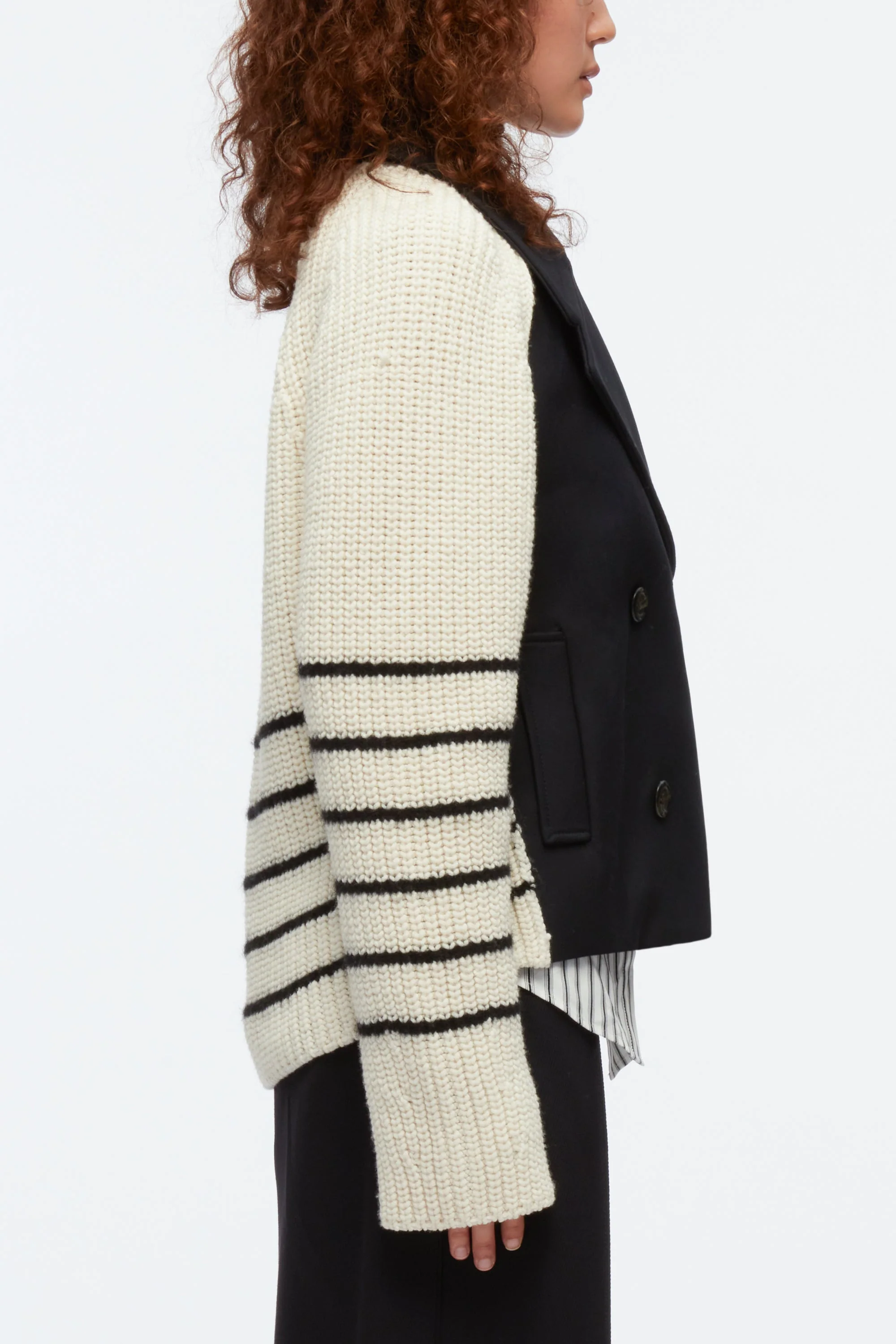 Sailor Stripe Knitted Combo Peacoat - Image 3