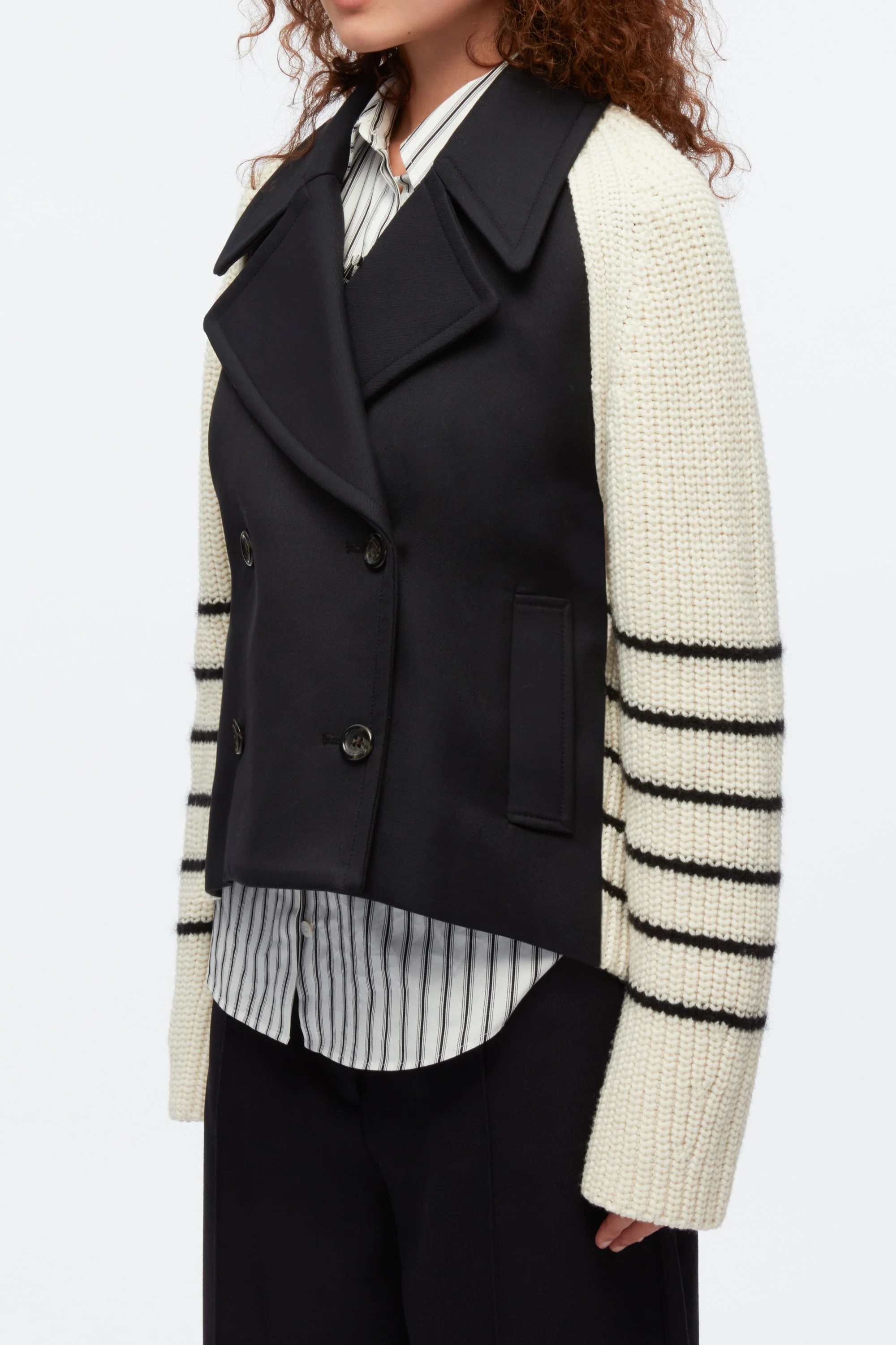 Sailor Stripe Knitted Combo Peacoat - Image 5
