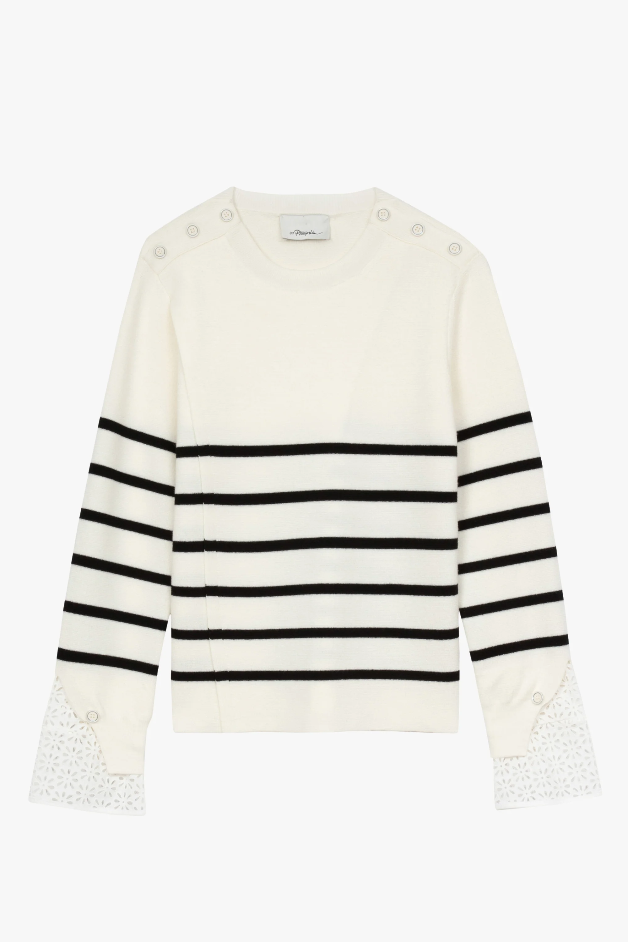 Sailor Stripe Pullover With Lace Cuffs - Image 6