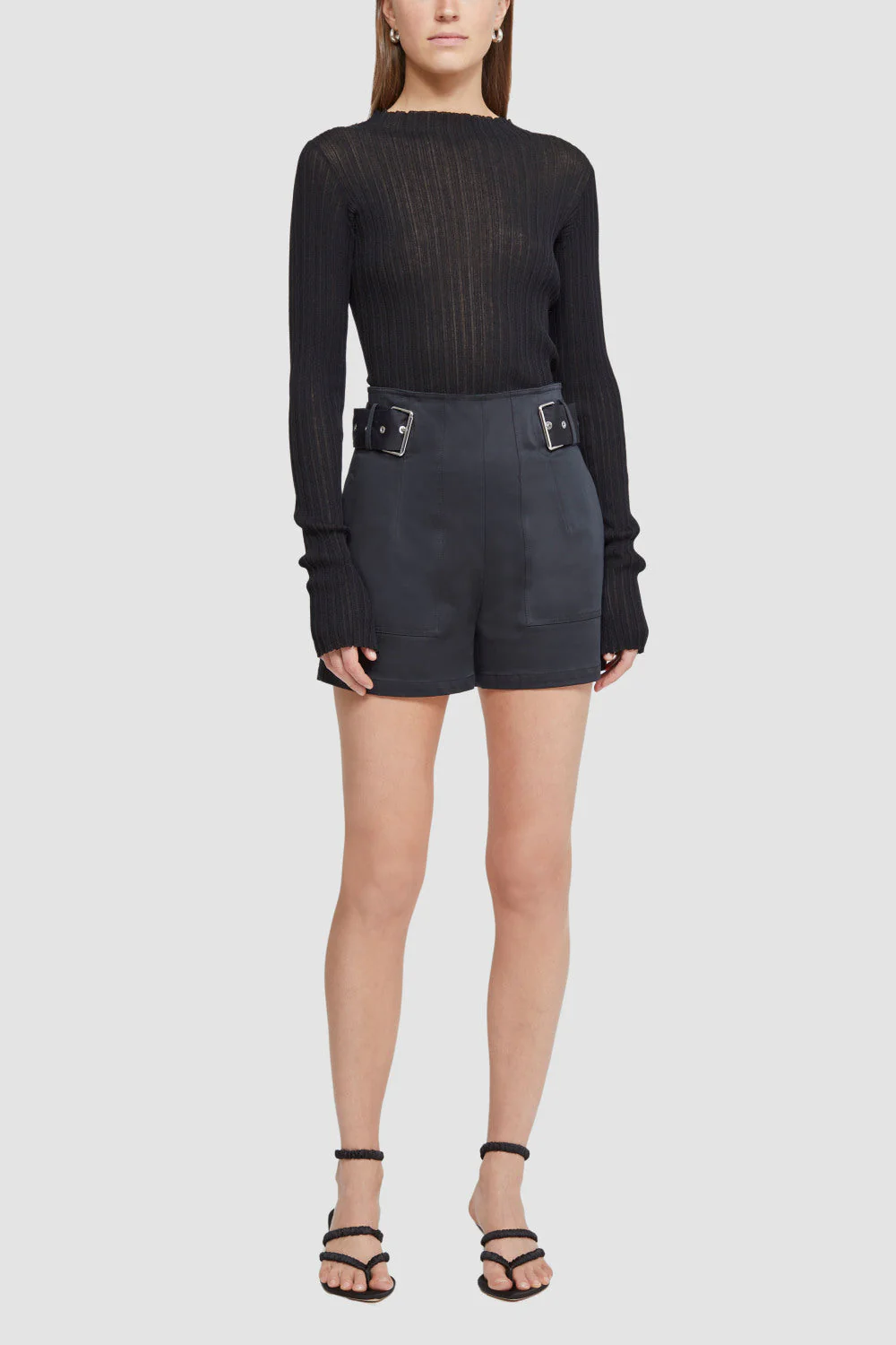 Sateen Utility Belted Shorts - Image 2