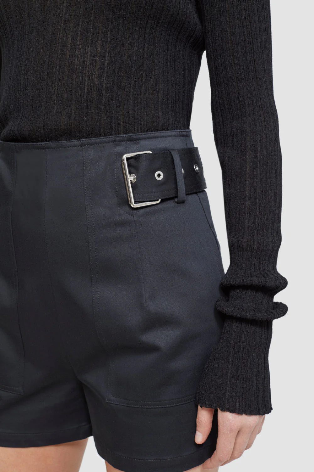 Sateen Utility Belted Shorts - Image 5