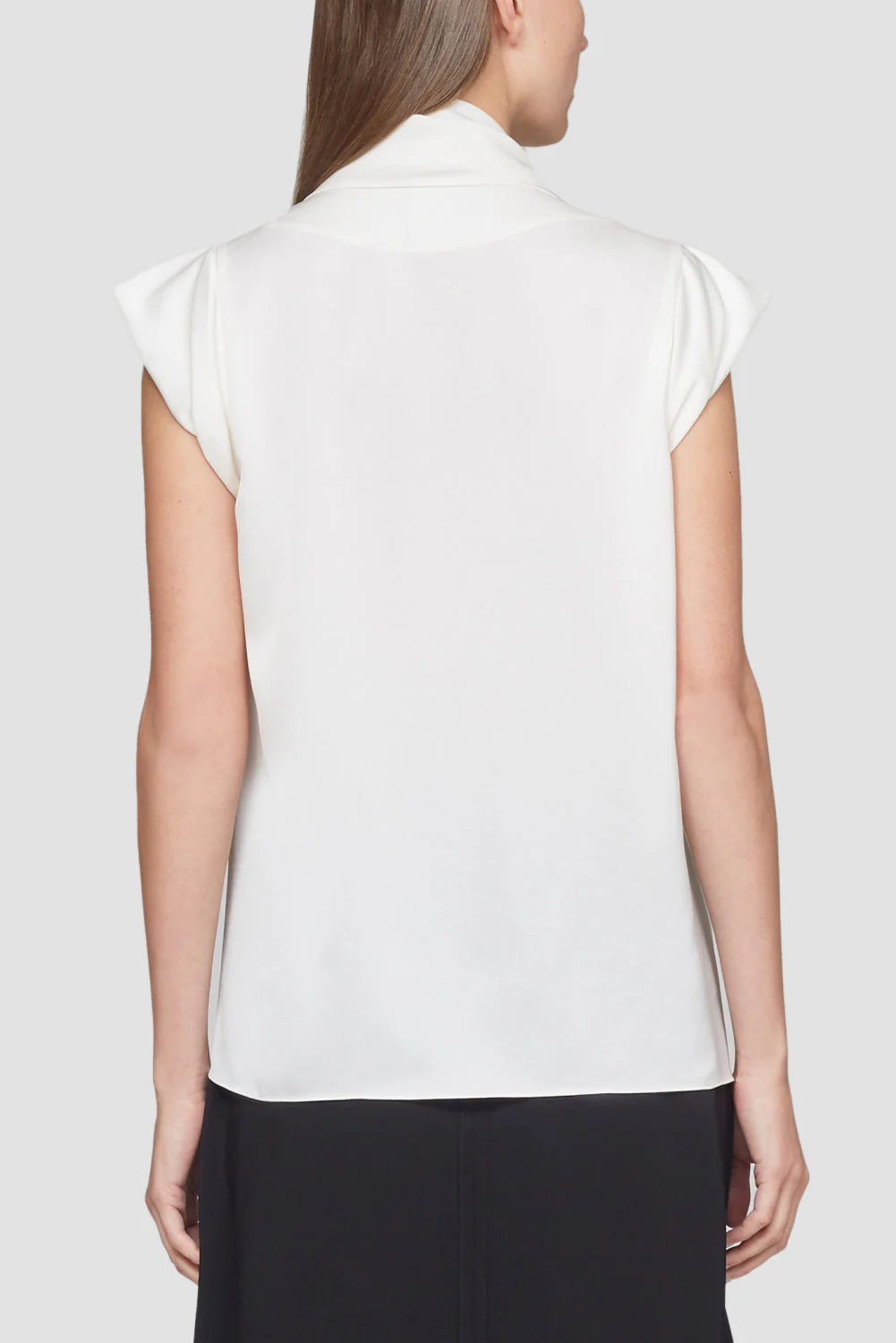 Satin Scarf-Neck Twisted Sleeve Blouse - Image 4