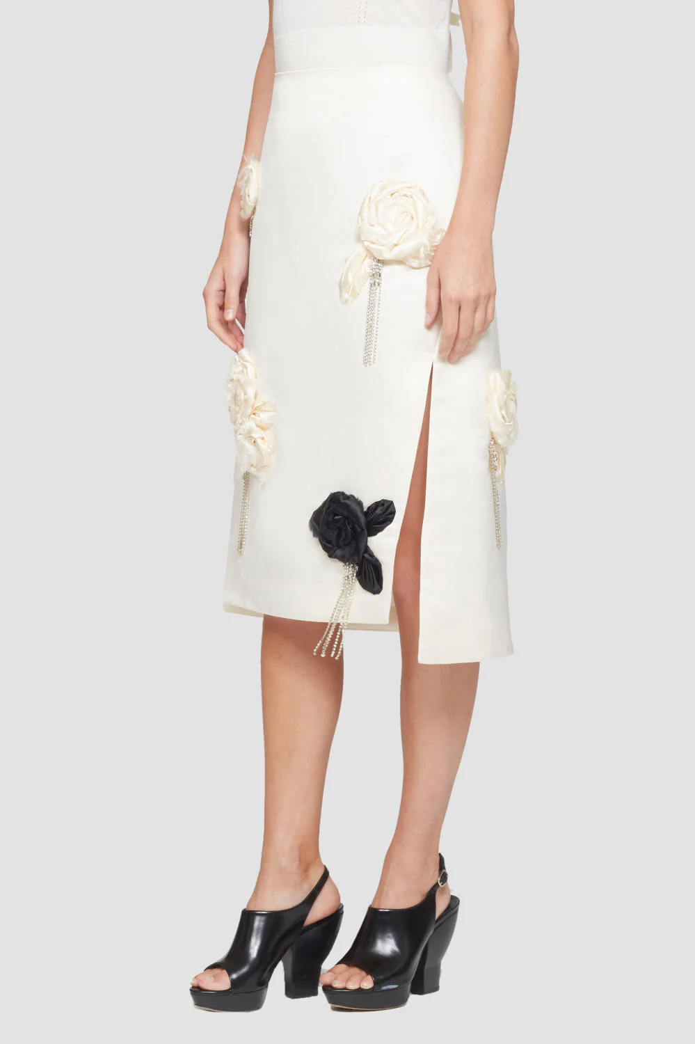 Satin Skirt W Floral Emb - Image 8