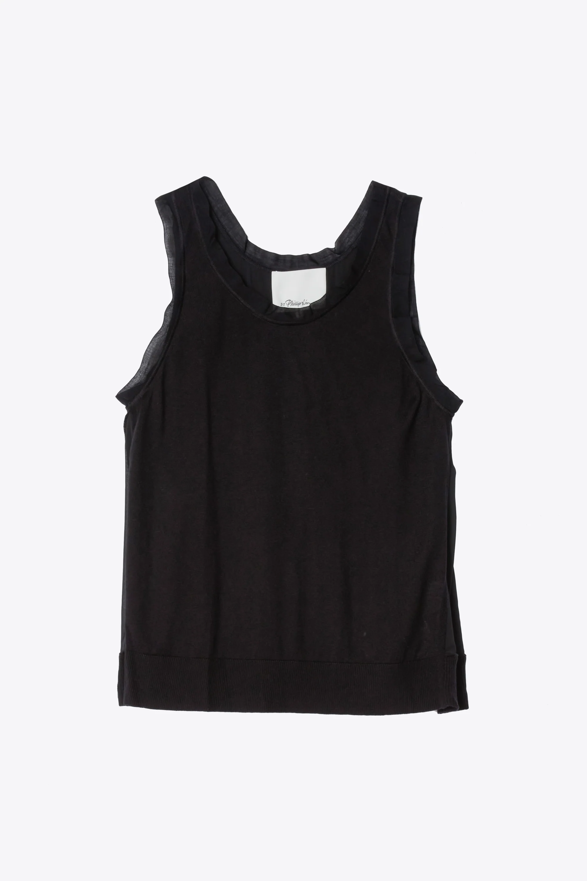 Scoopneck Tank With Pleated Chiffon Combo