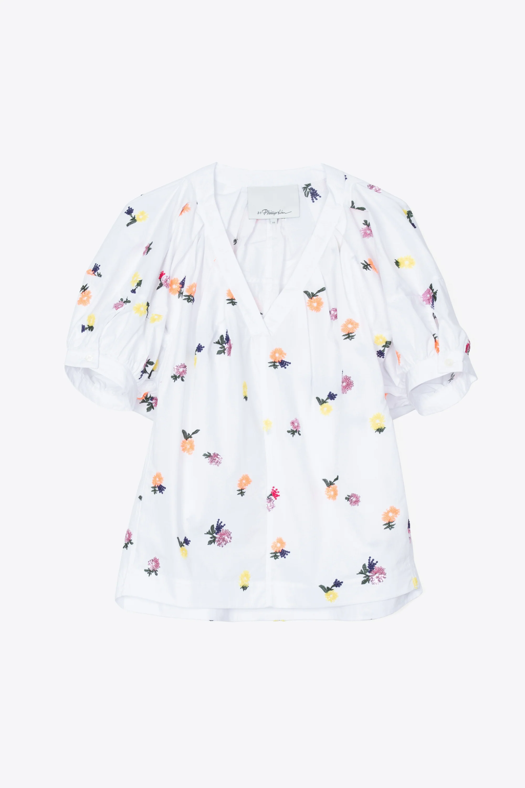 Sequin Embellished Poplin V-Neck Top - Image 6