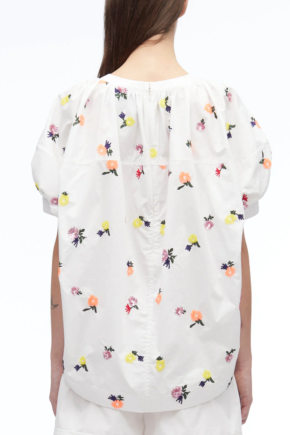 Sequin Embellished Poplin V-Neck Top - Image 4