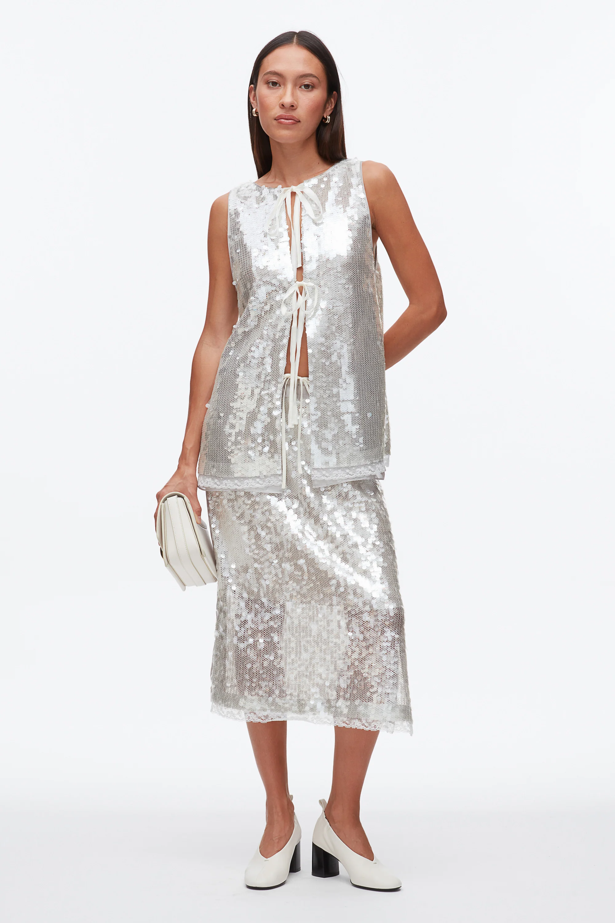 Sequin Tank with Bows