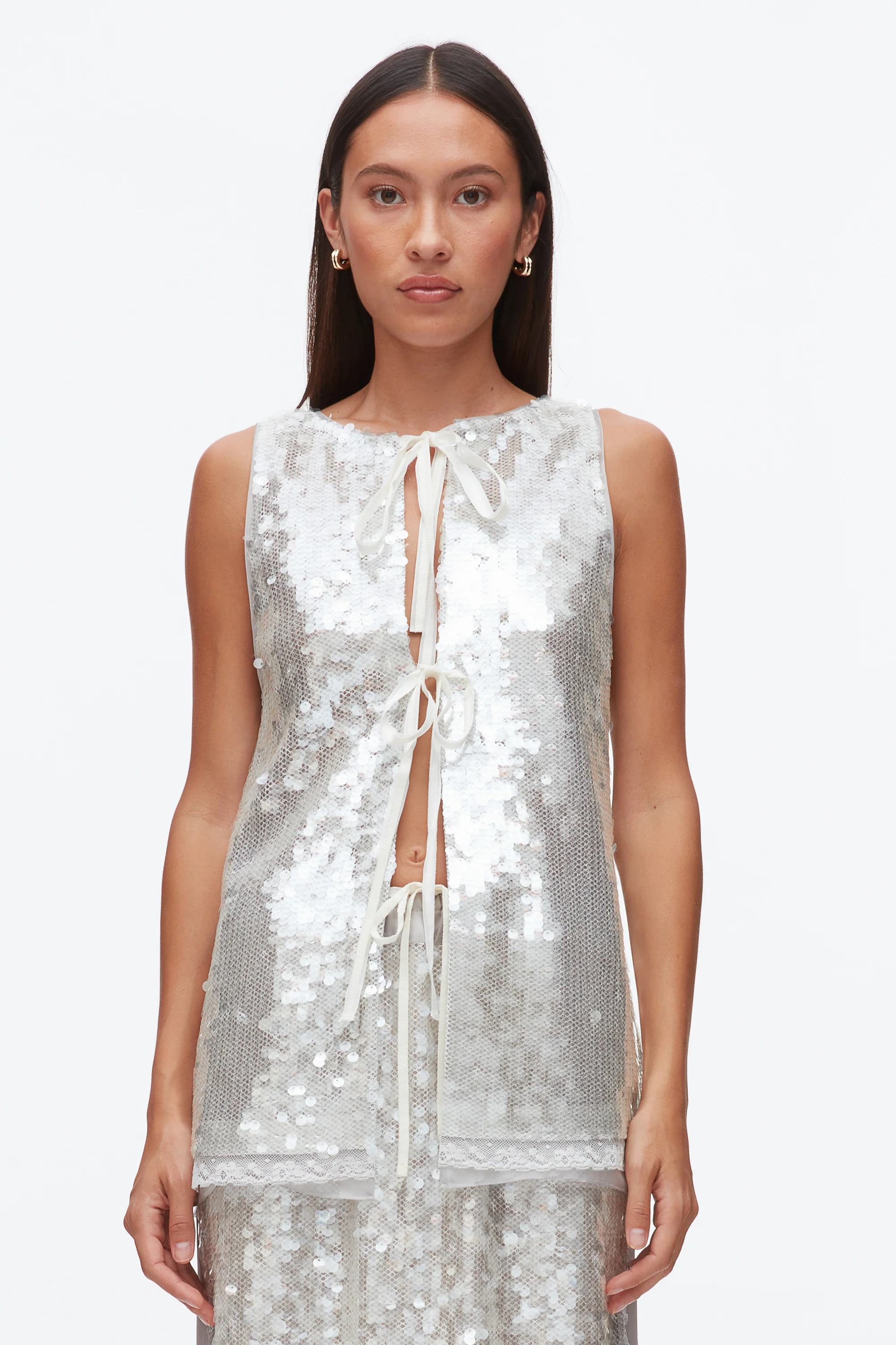 Sequin Tank with Bows - Image 3