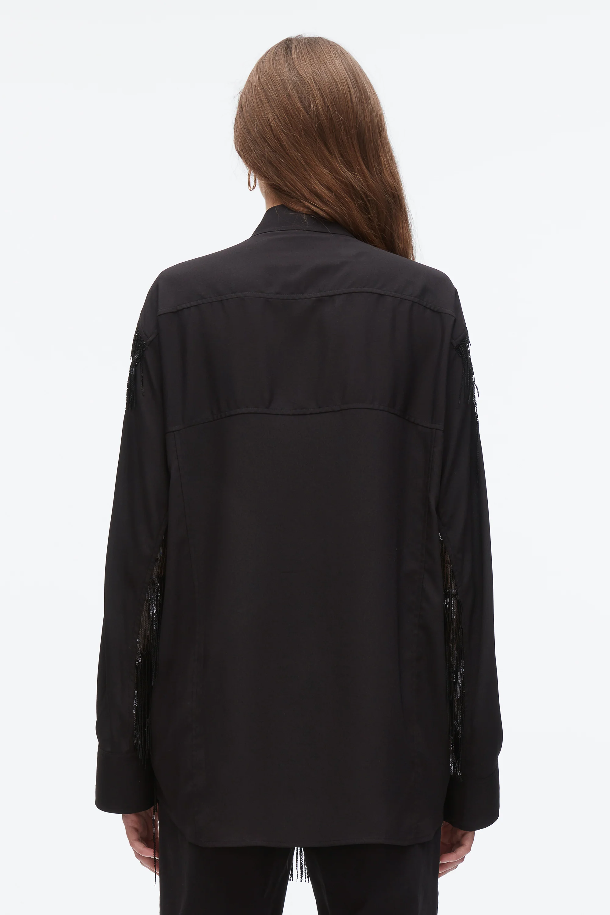 Sequin Fringe Shirt with Cascade Drape - Image 11