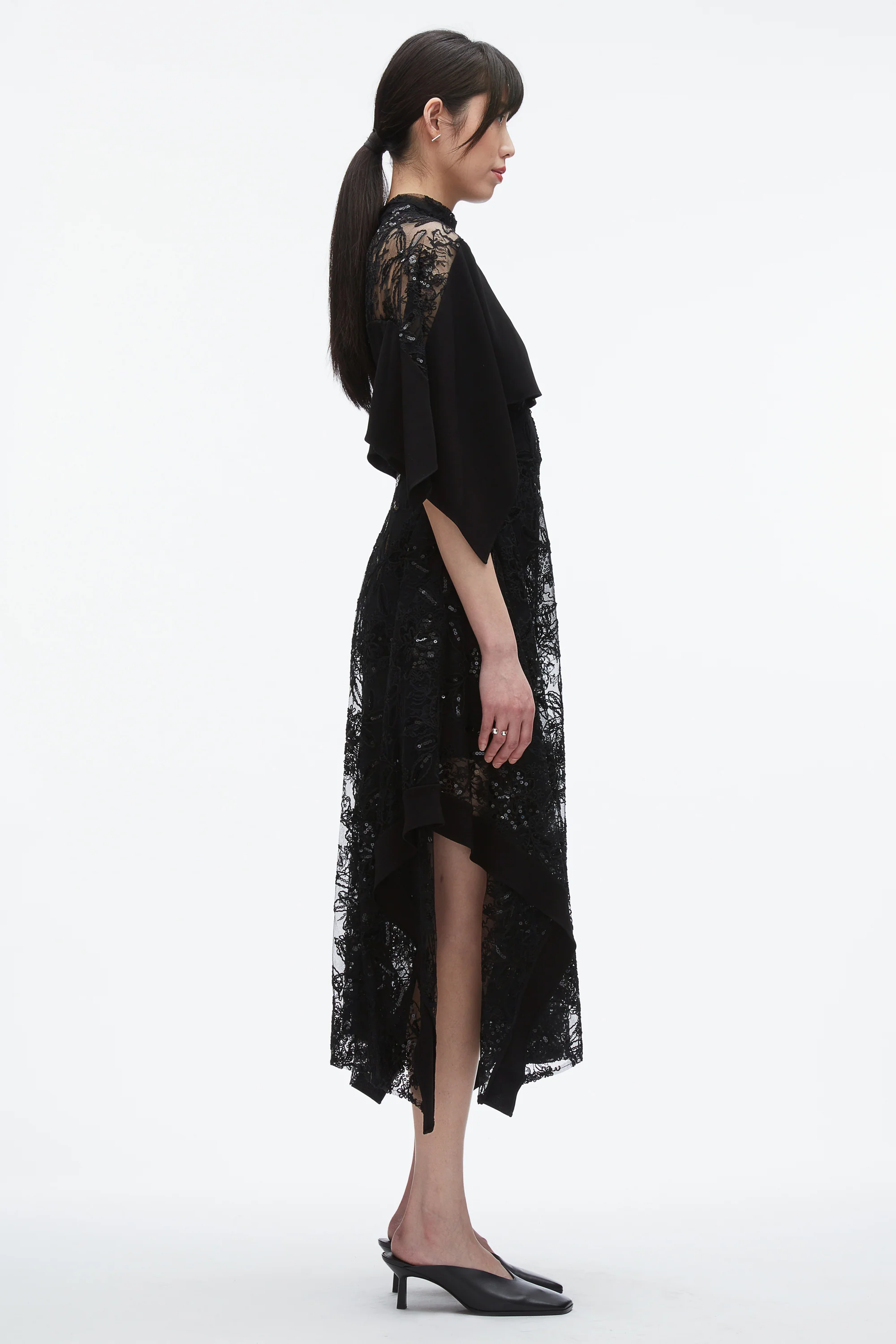 Sequin Lace Flounce Maxi Dress - Image 3