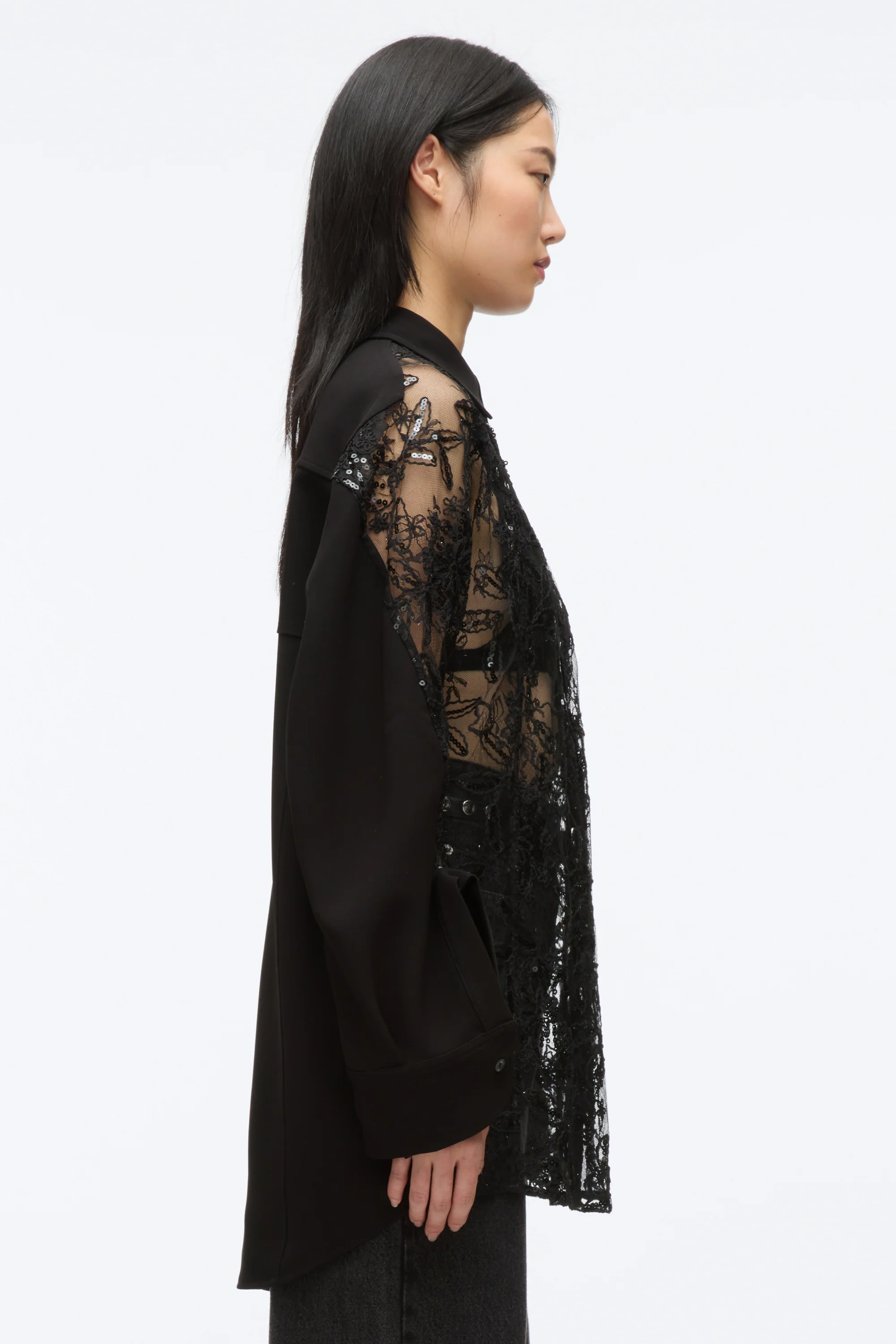 Sequin Lace Oversized Shirt - Image 6