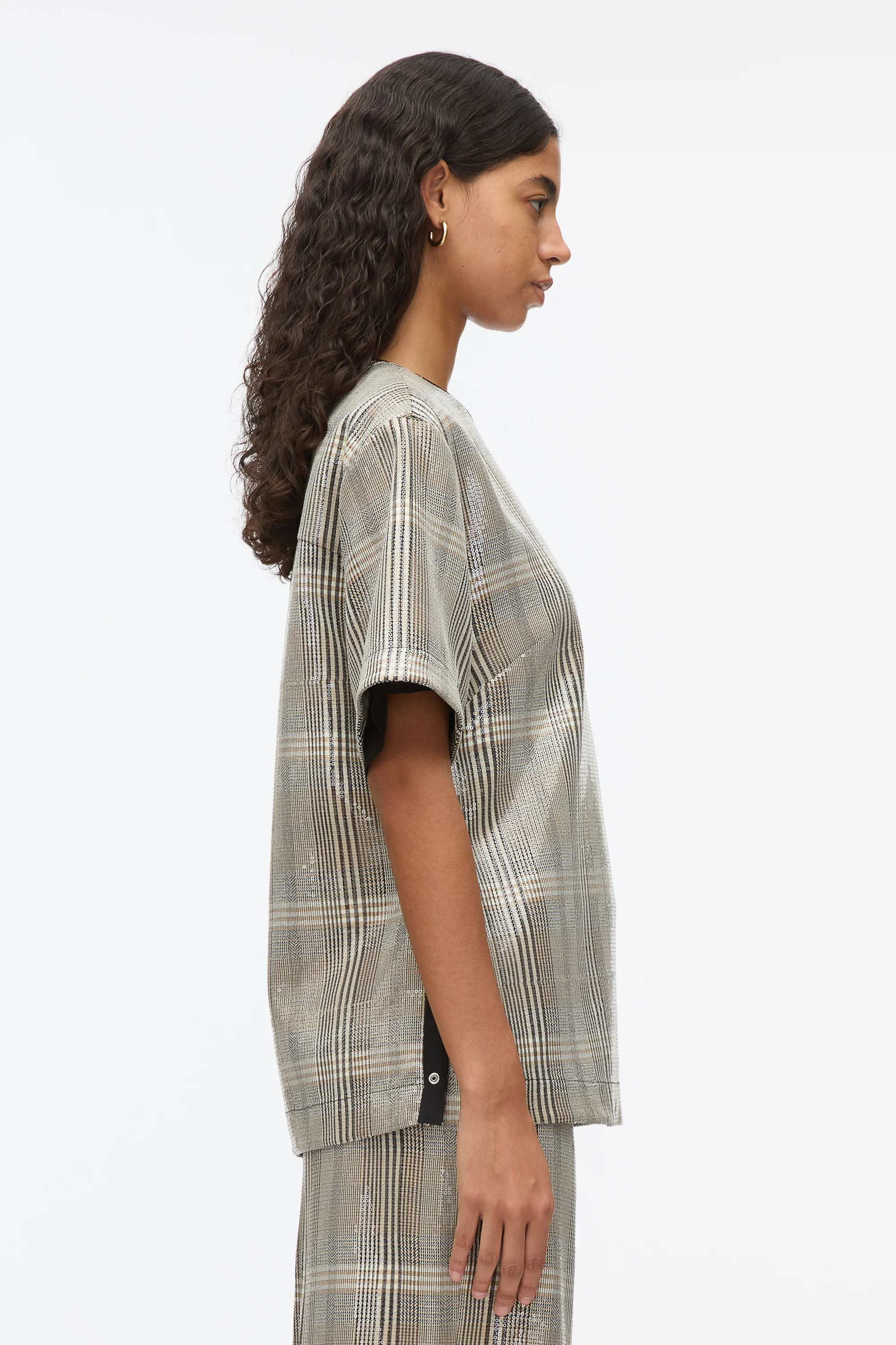 Sequin Plaid Tee - Image 3
