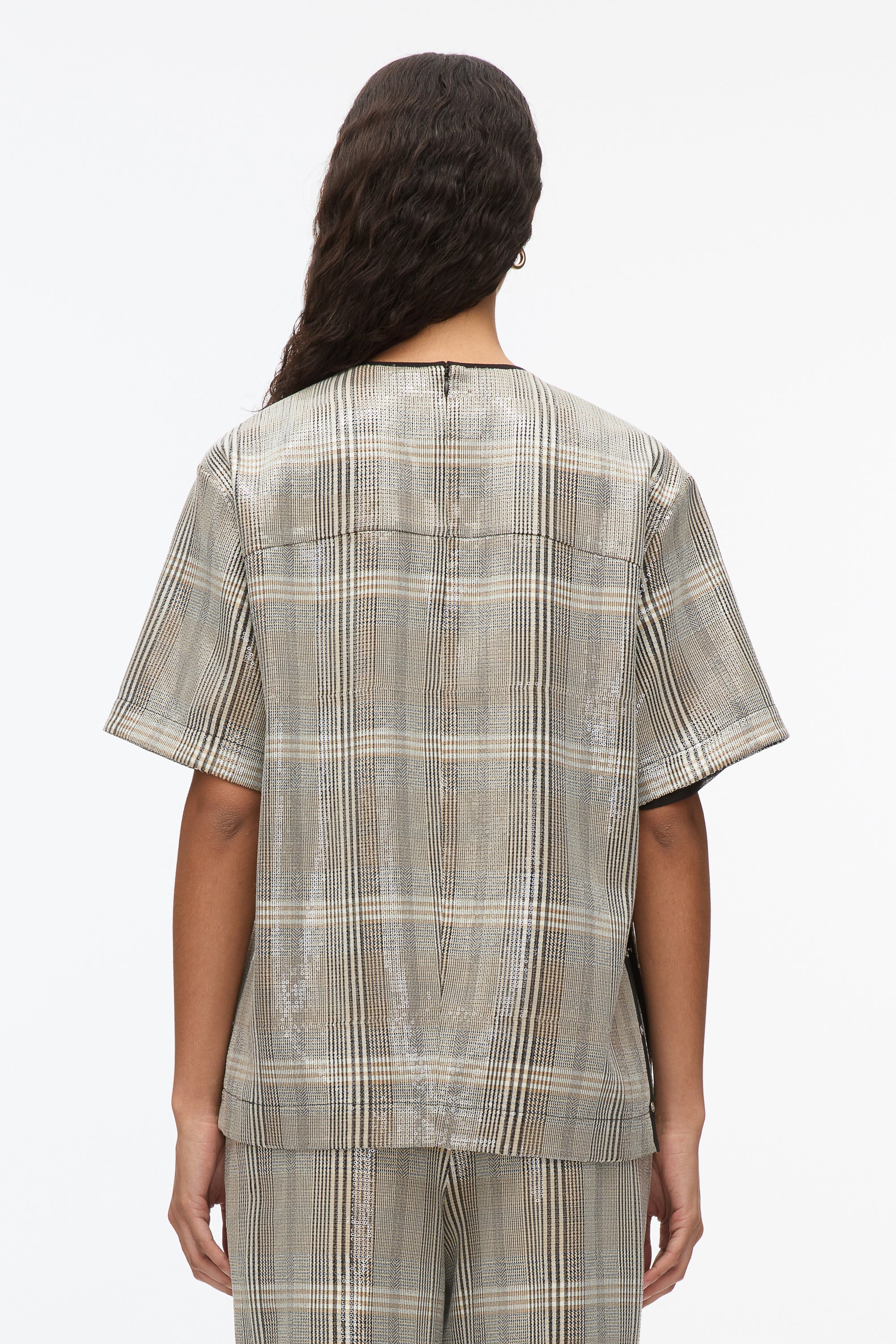 Sequin Plaid Tee - Image 4