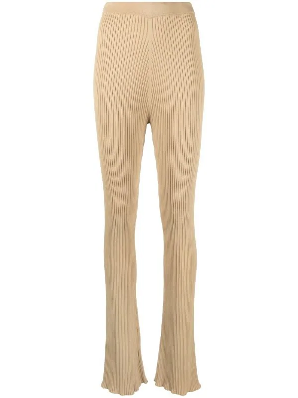 Sheer Rib Flare Pants - Image 3