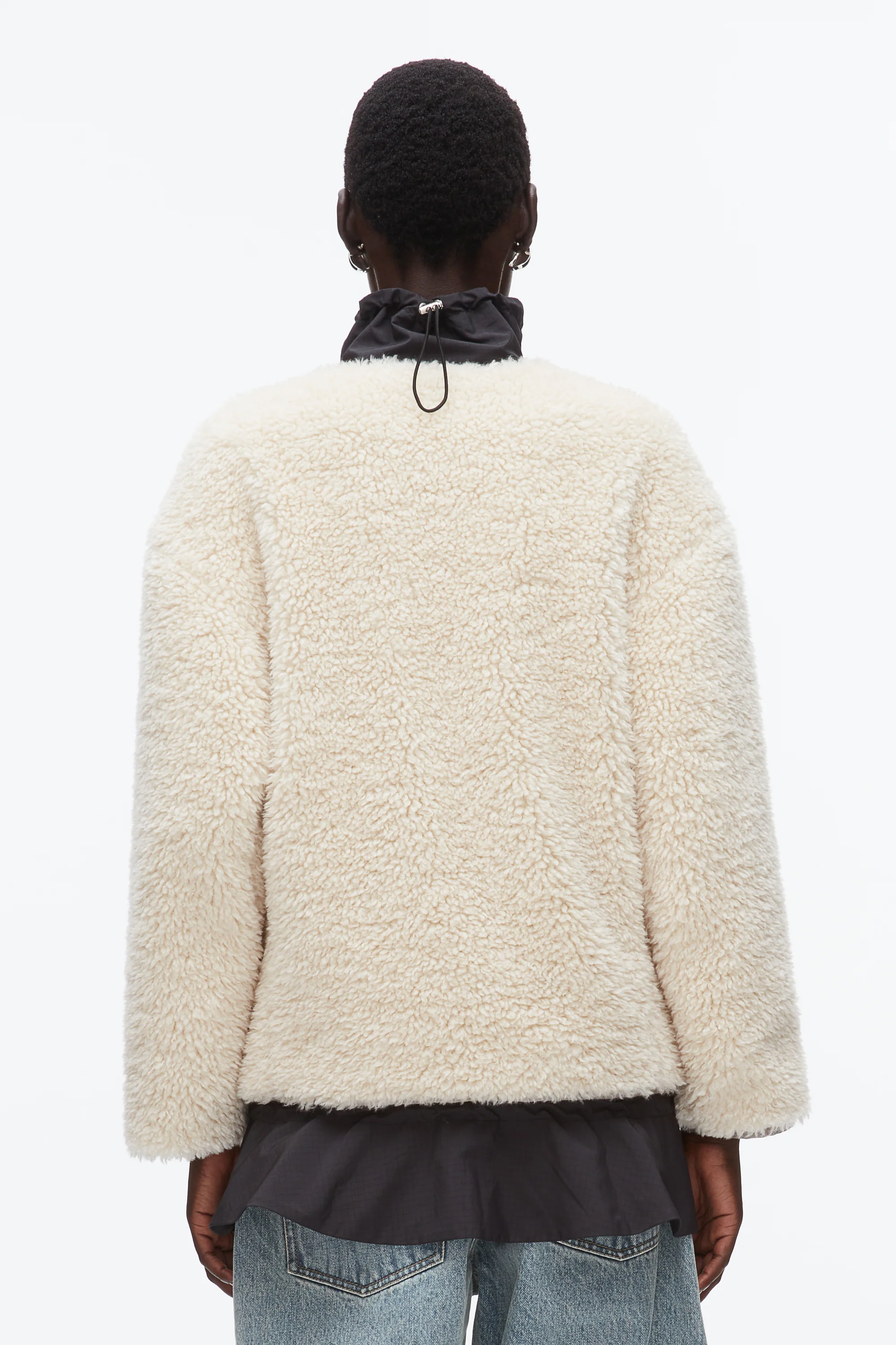 Flounce Hem Sherpa Jacket - Image 5
