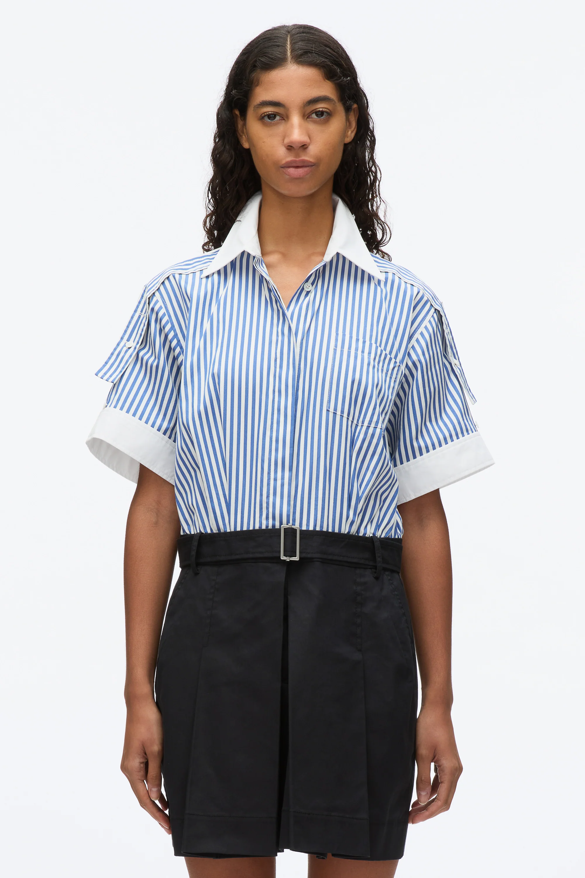 Shirt Combo Dress with Pleated Skirt - Image 4
