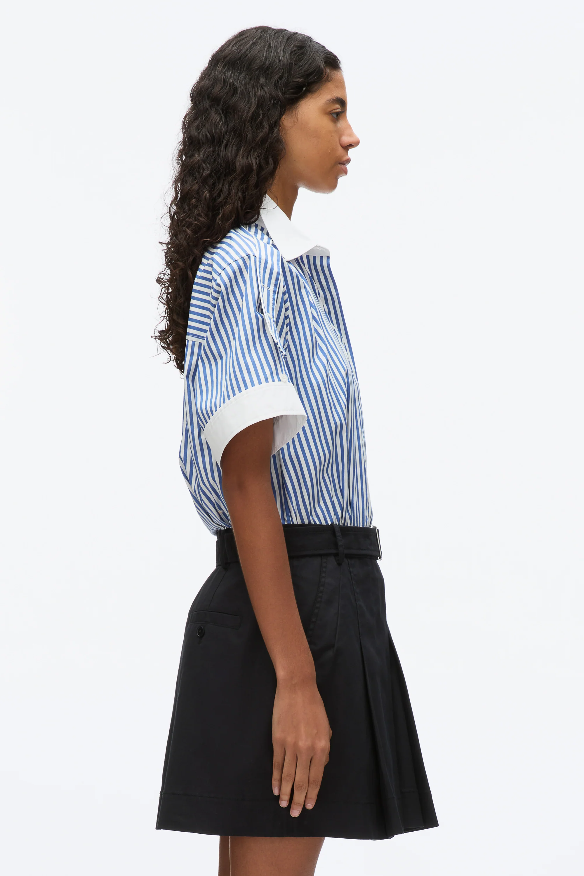 Shirt Combo Dress with Pleated Skirt - Image 5