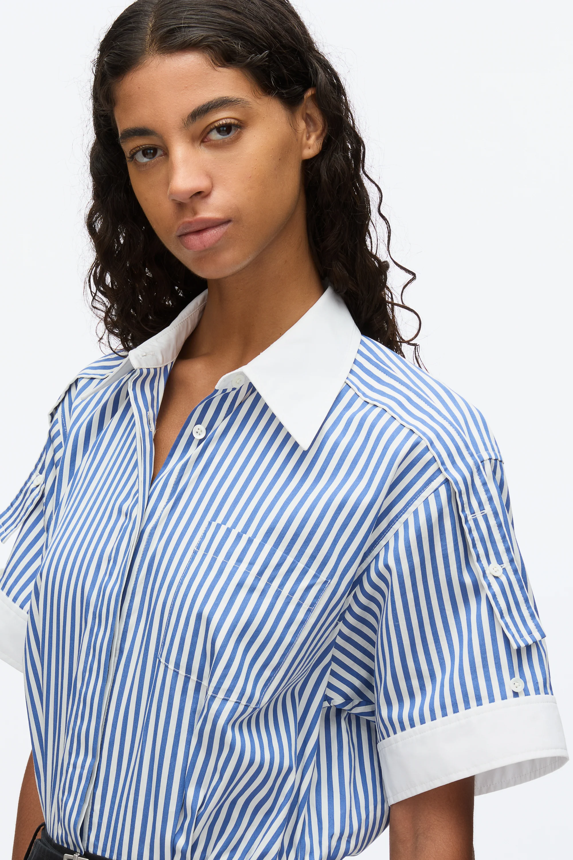 Shirt Combo Dress with Pleated Skirt - Image 7