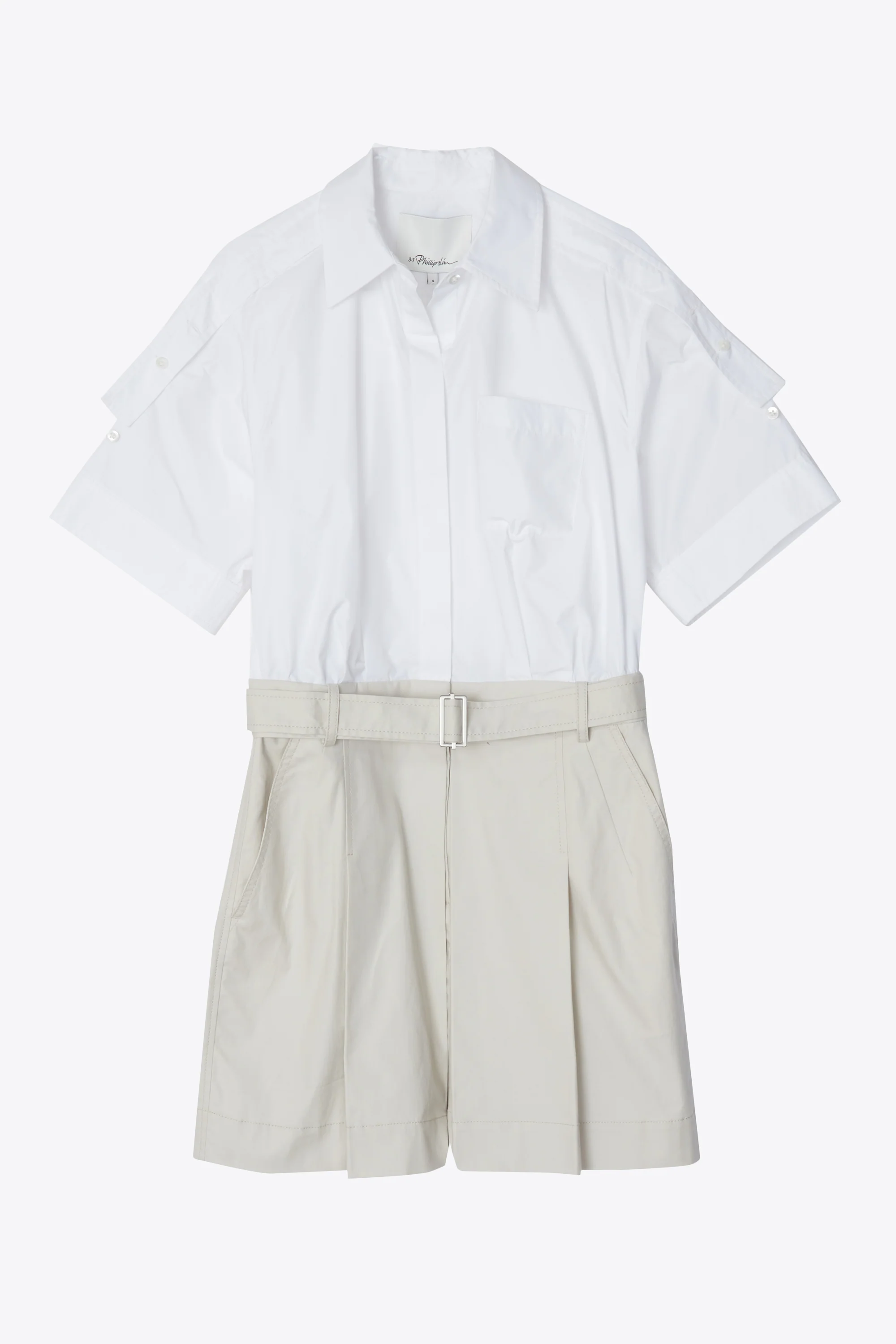 Shirt Combo Dress with Pleated Skirt