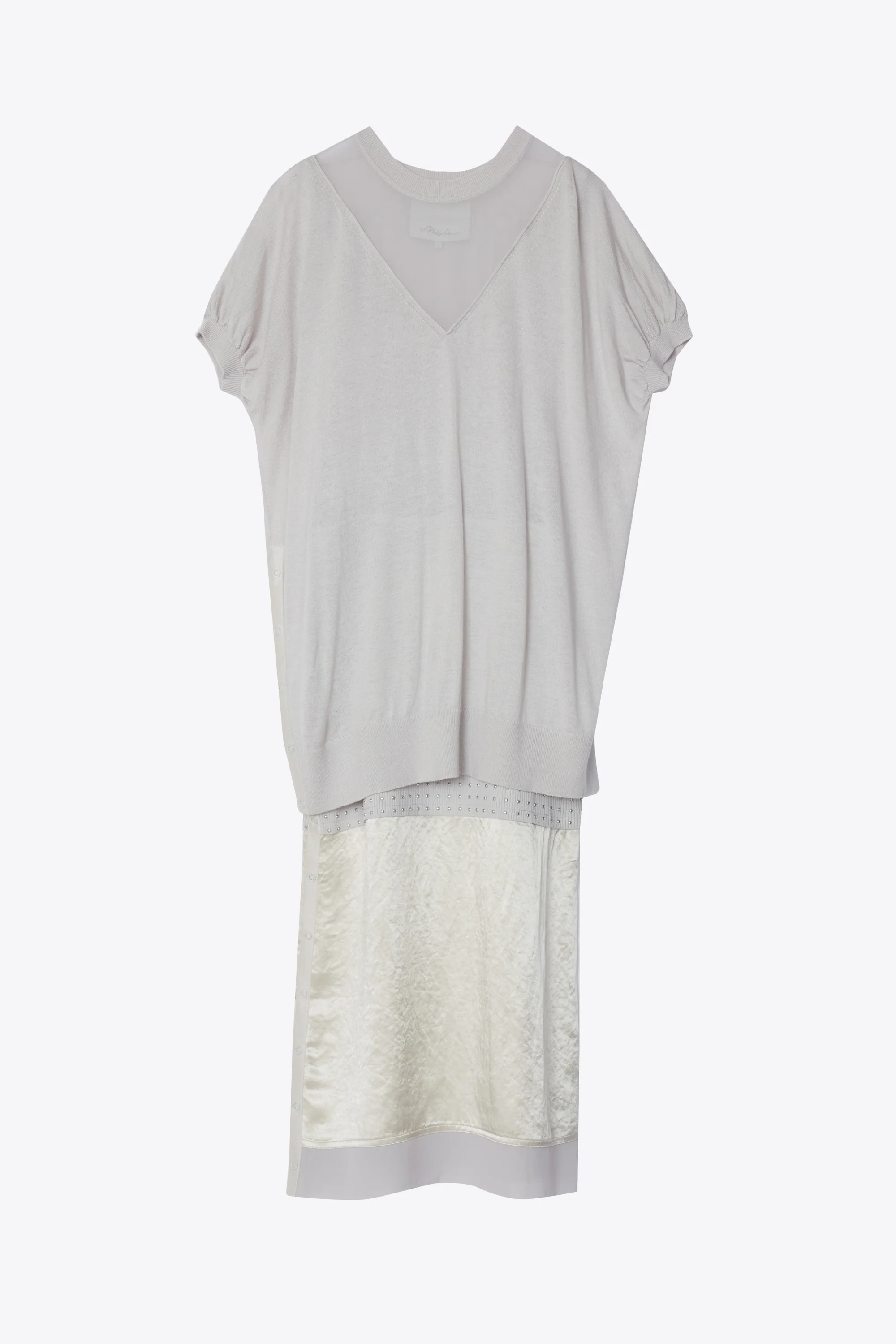 Short Sleeve Multi-Combo Embellished Dress With Snaps