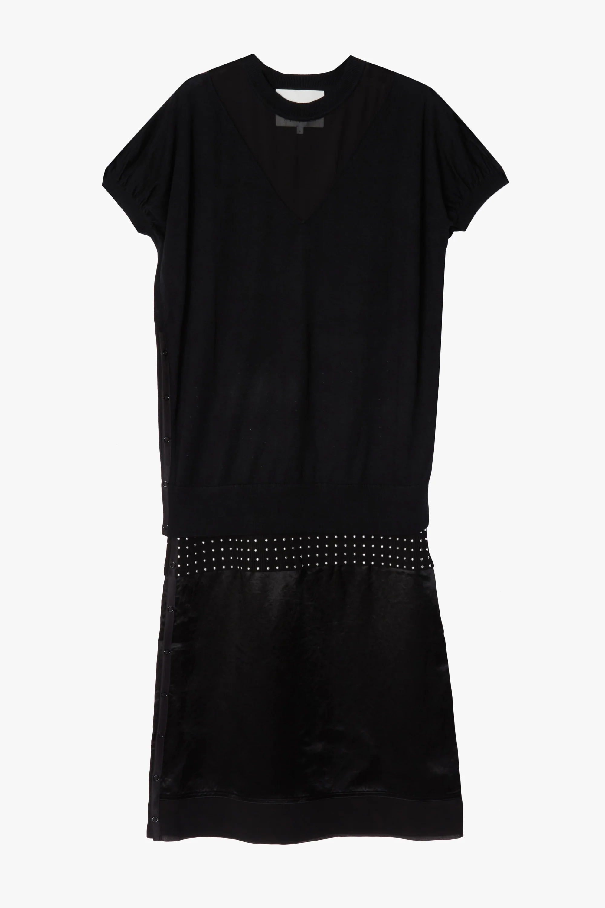 Short Sleeve Multi-Combo Embellished Dress With Snaps - Image 2