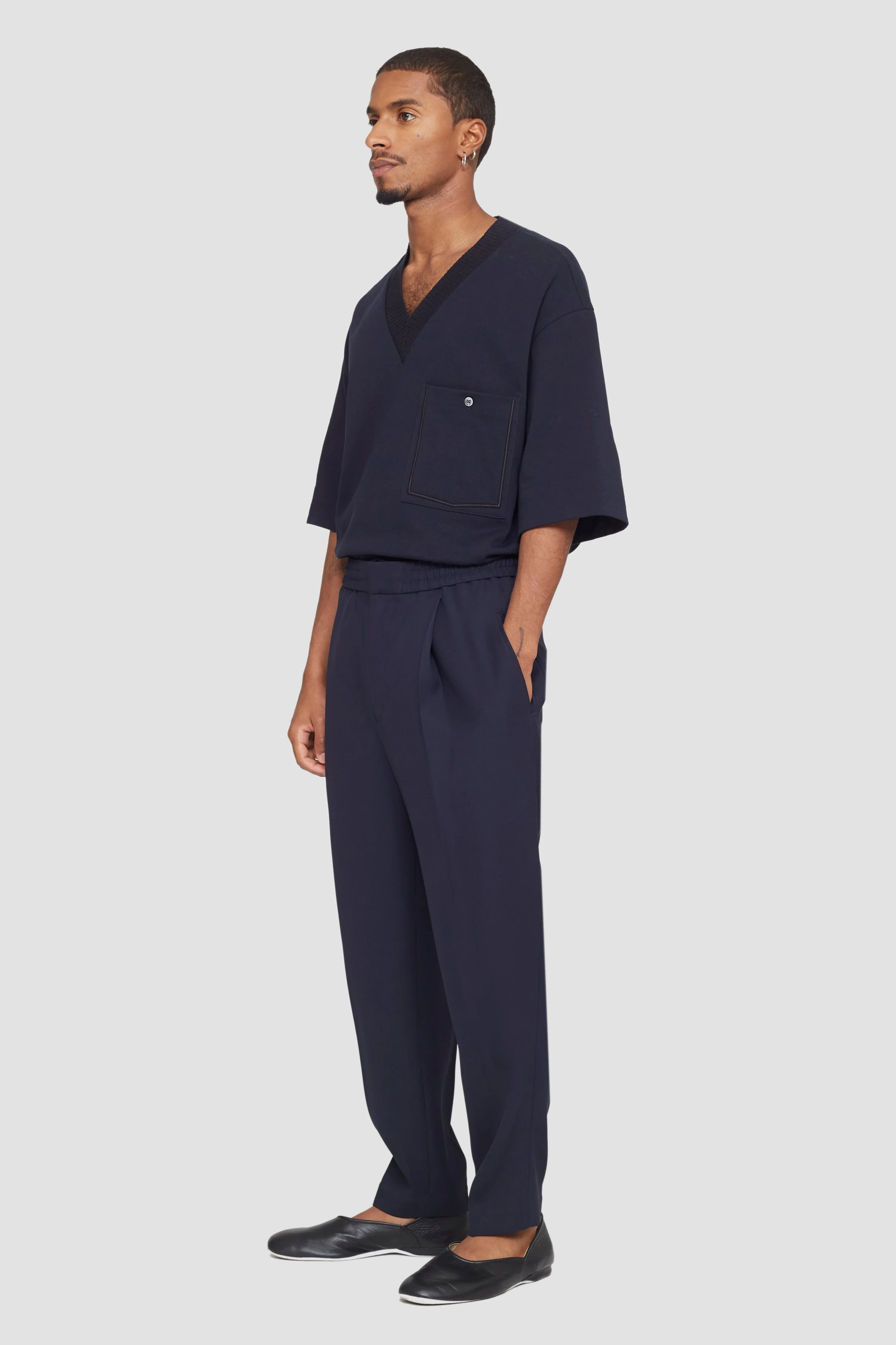 Single Pleat Tapered Trousers - Image 3