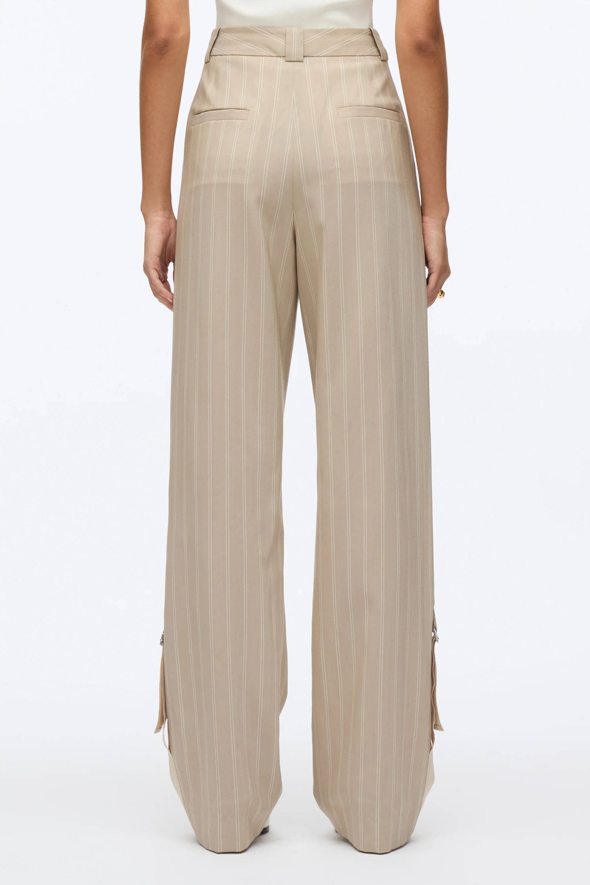 Fluid Pinstripe Single Pleat Pants - Image 6