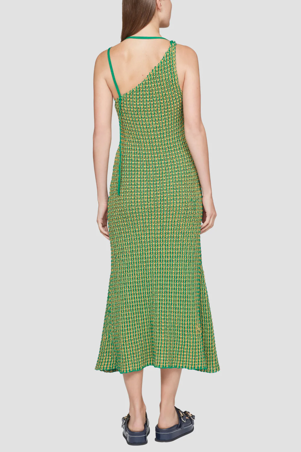 Sleeveless Cotton Blend U-Neck Knit Dress - Image 3