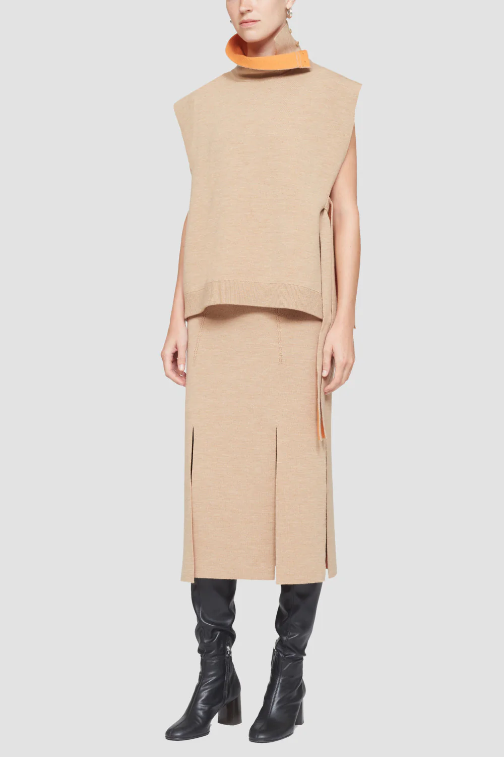 Sleeveless Double Face Wool Top - Image 2