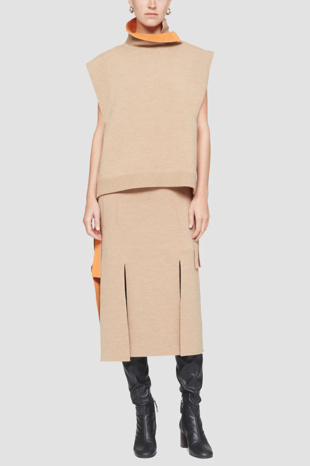 Sleeveless Double Face Wool Top - Image 6