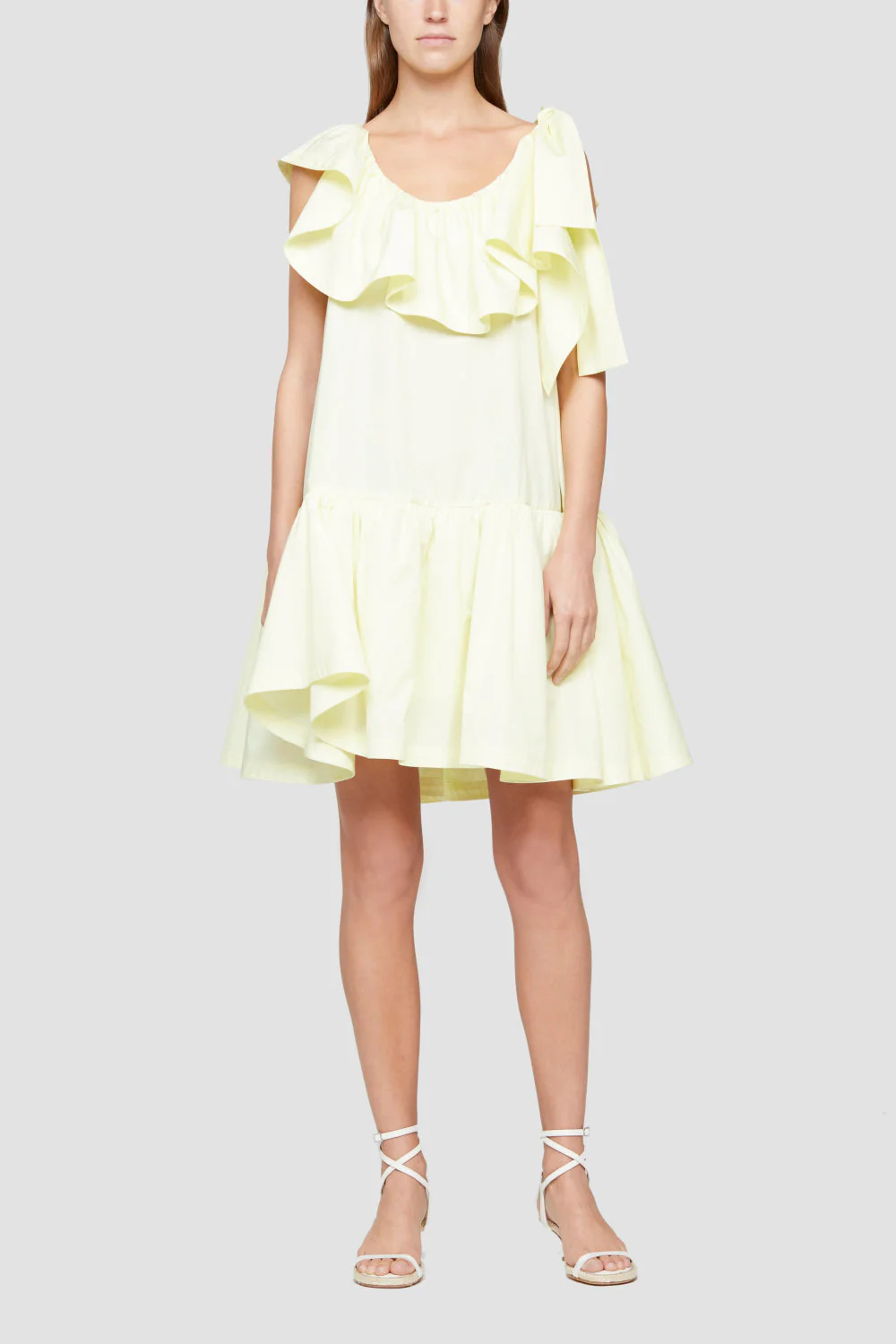 Sleeveless Ruffled-Neckline Tent Dress - Image 3