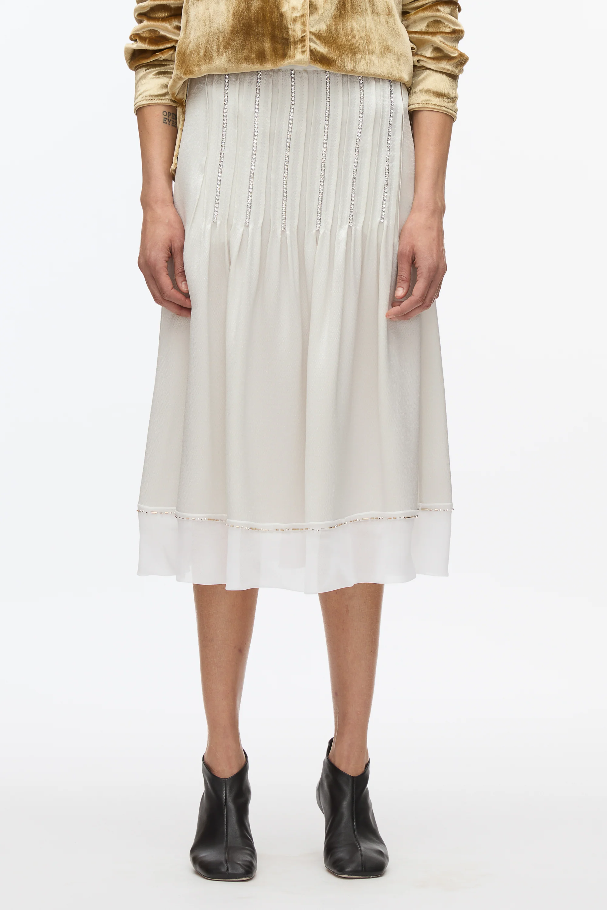 Satin Slip Skirt with Crystal Inlay Embellishment - Image 2