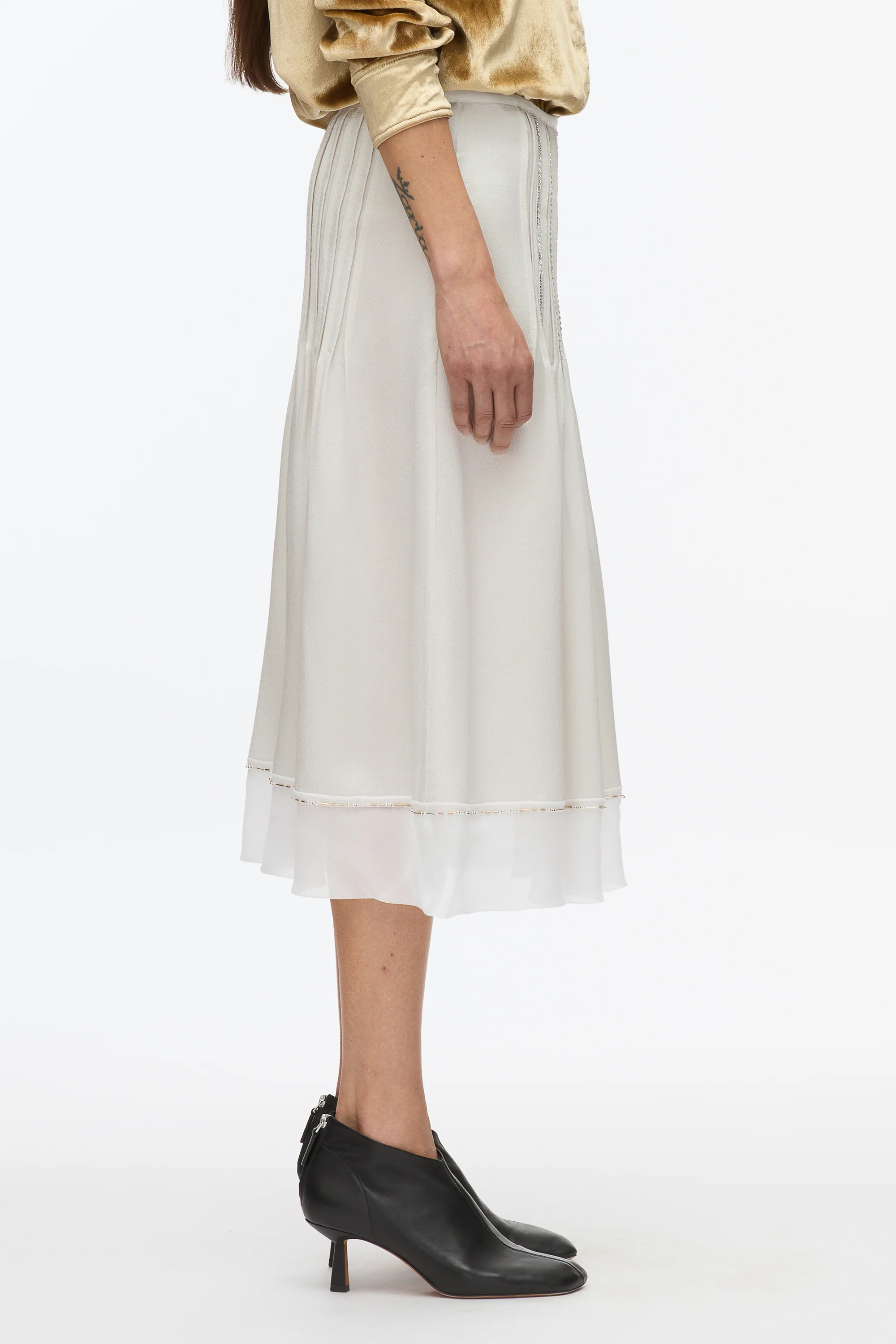 Satin Slip Skirt with Crystal Inlay Embellishment - Image 3