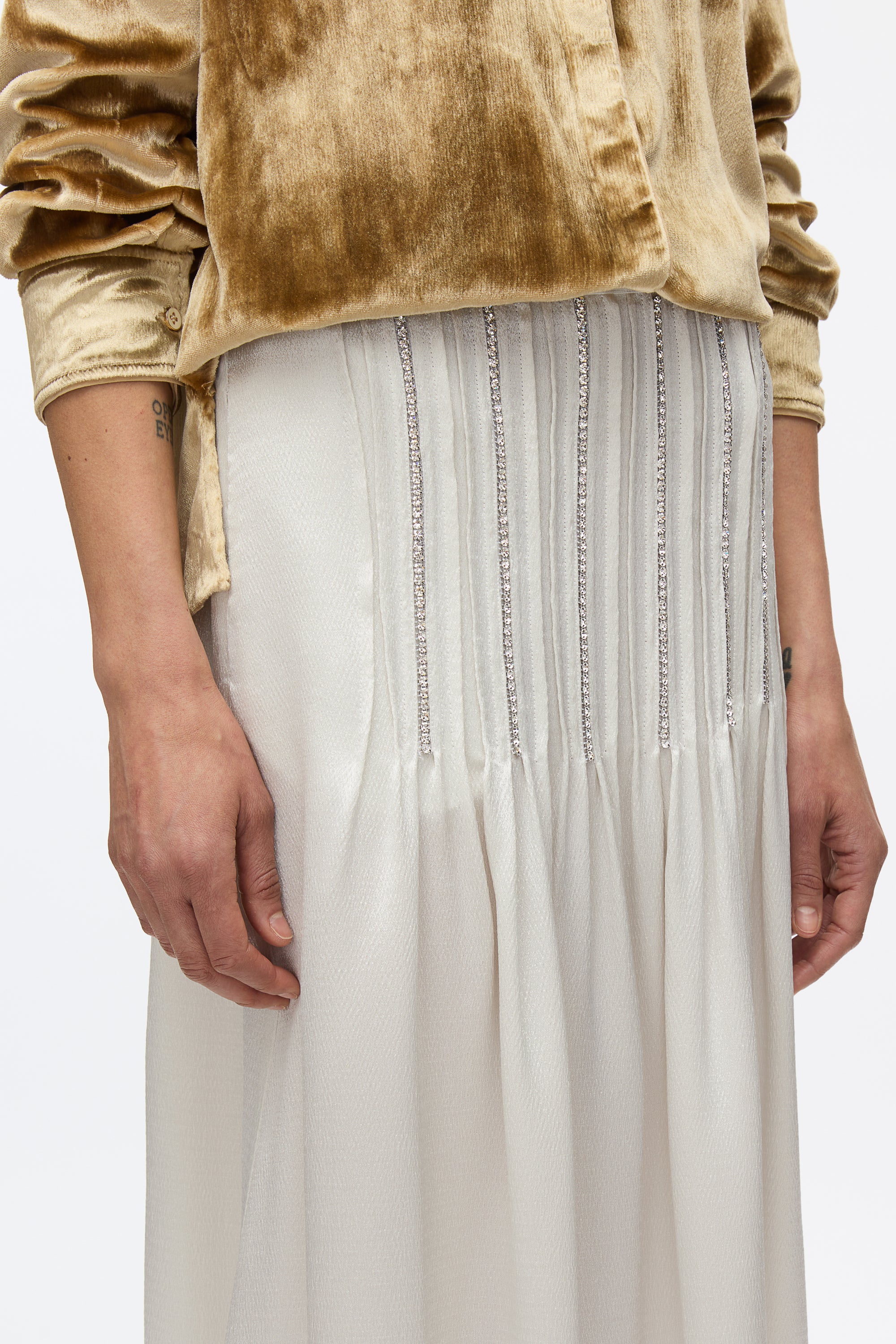 Satin Slip Skirt with Crystal Inlay Embellishment - Image 5