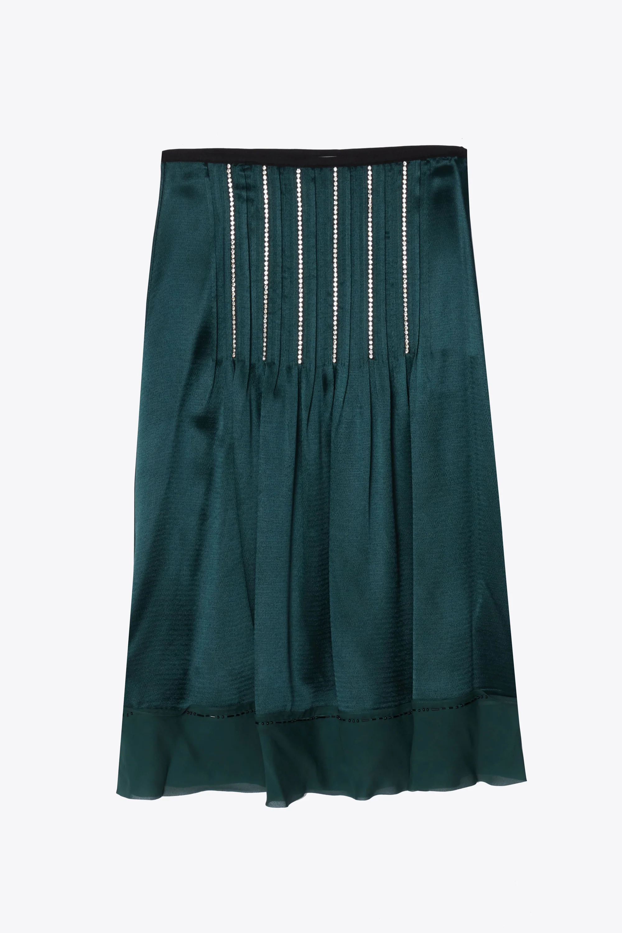 Satin Slip Skirt with Crystal Inlay Embellishment - Image 6