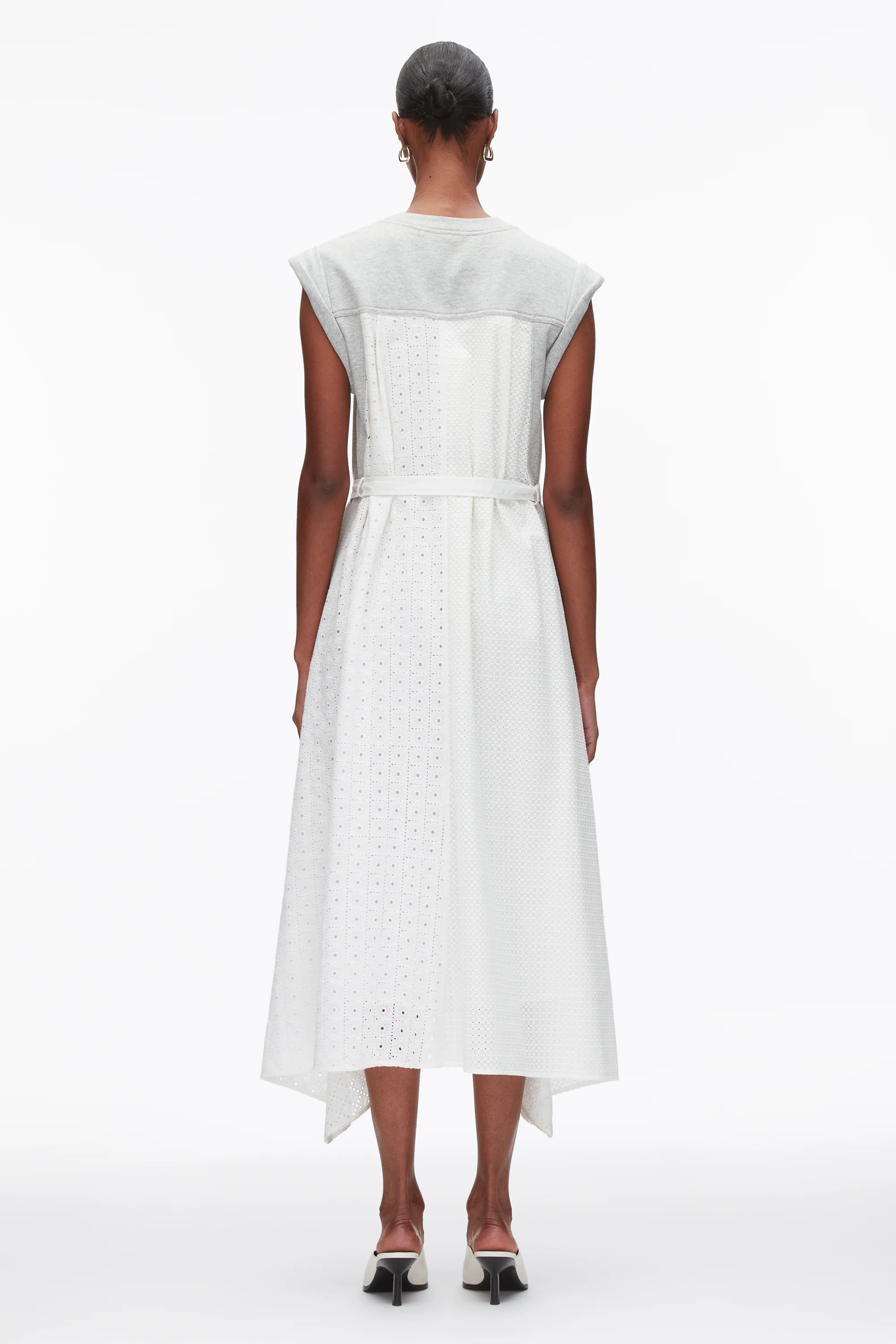 Sleeveless French Terry Dress with Broderie Anglaise - Image 4