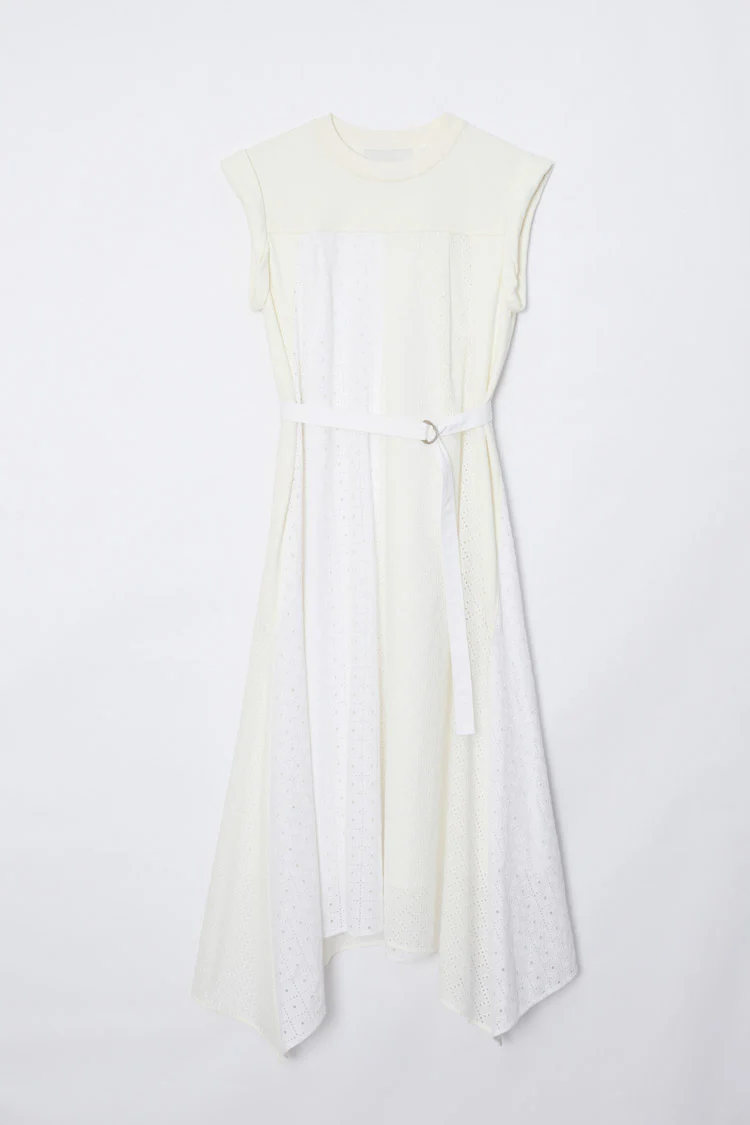 Sleeveless French Terry Dress with Broderie Anglaise - Image 8