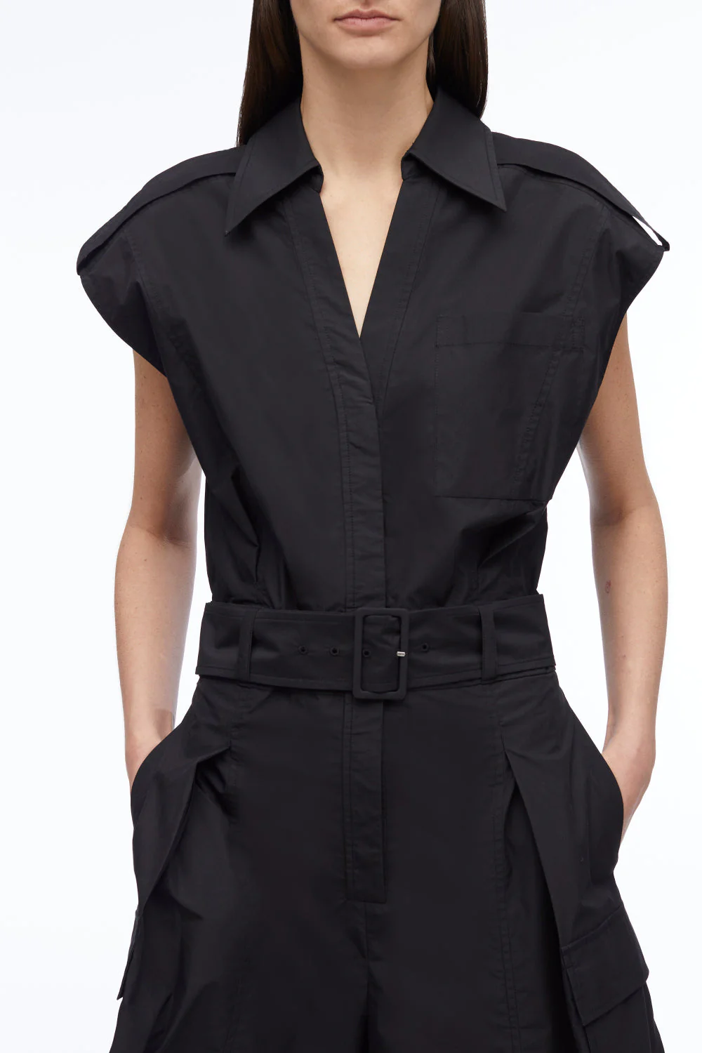 Sleeveless Utility Collared Romper - Image 2
