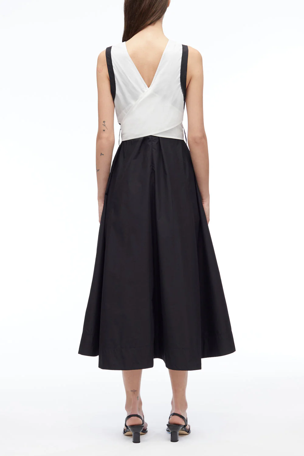 V-Neck Belted Poplin Midi Dress - Image 13