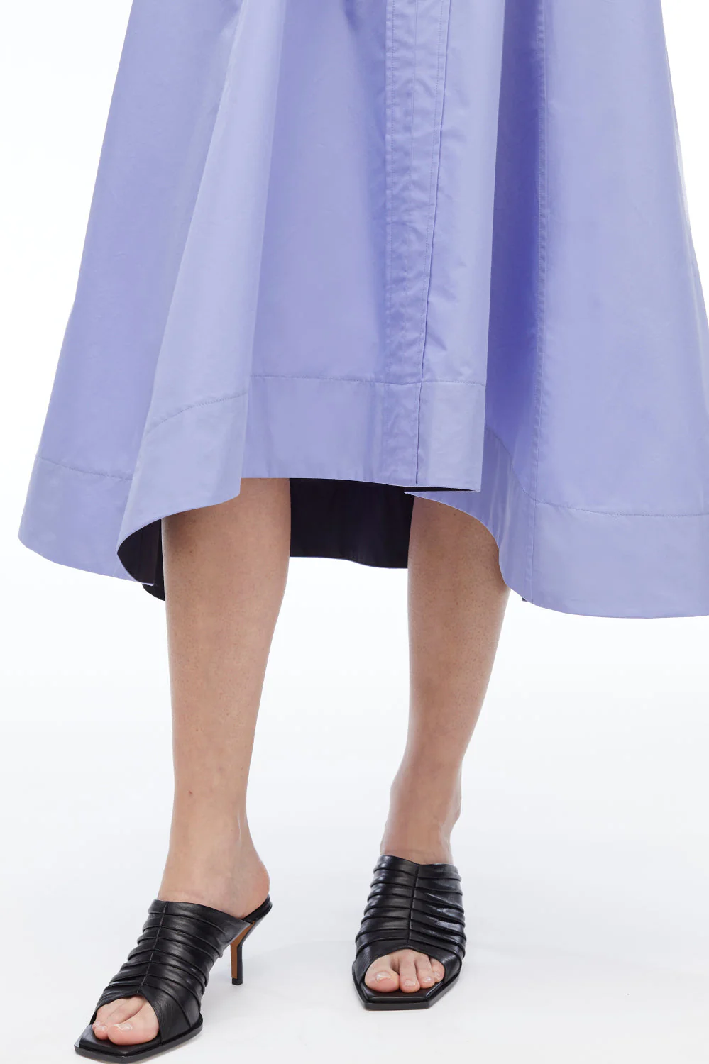 V-Neck Belted Poplin Midi Dress - Image 5
