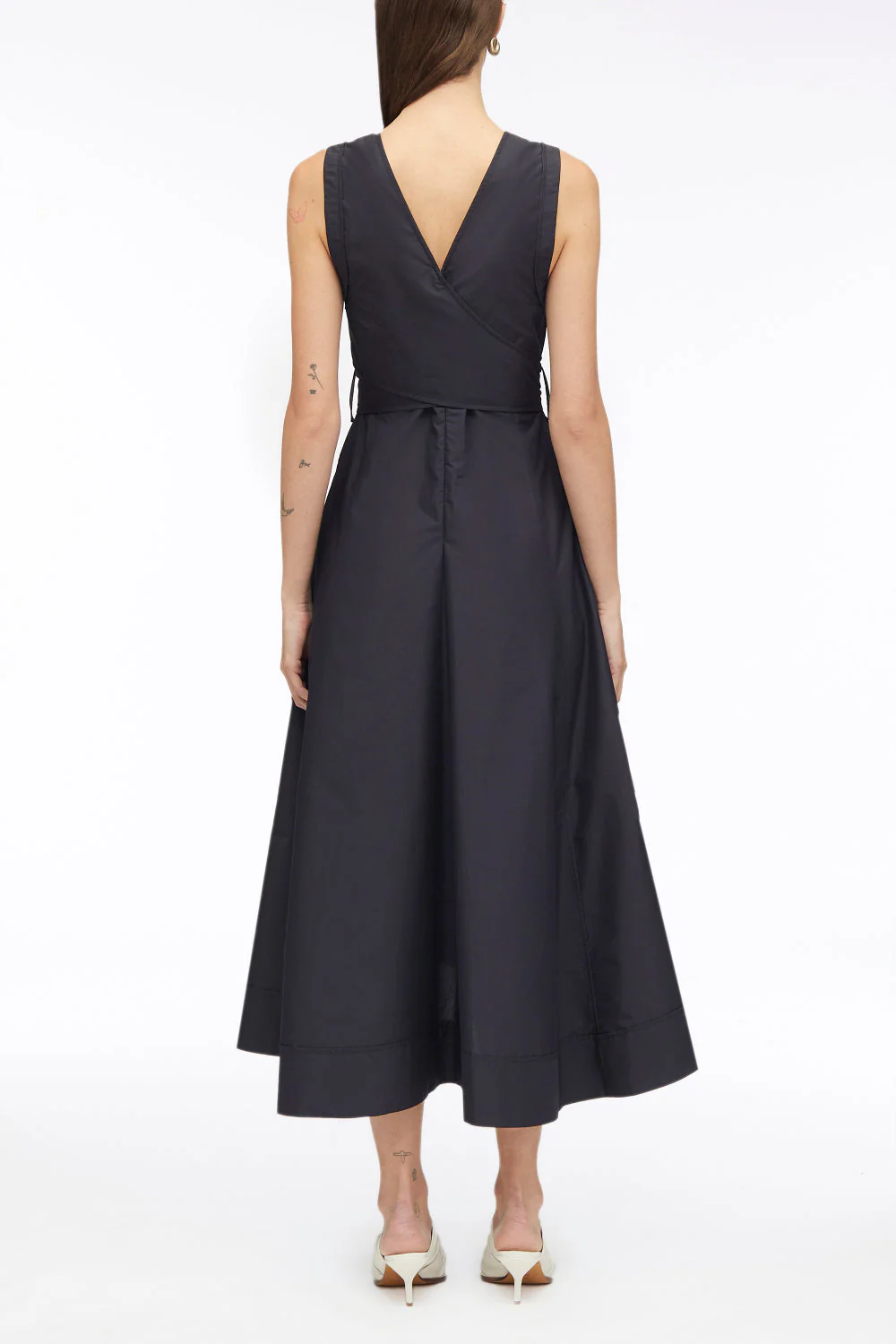 V-Neck Belted Sleeveless Midi Dress - Image 10