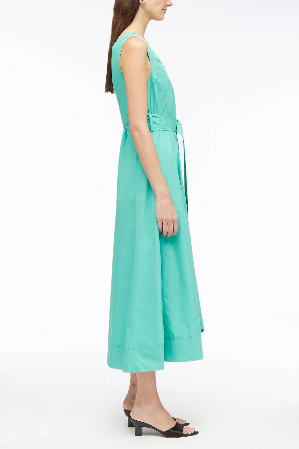 V-Neck Belted Sleeveless Midi Dress - Image 4