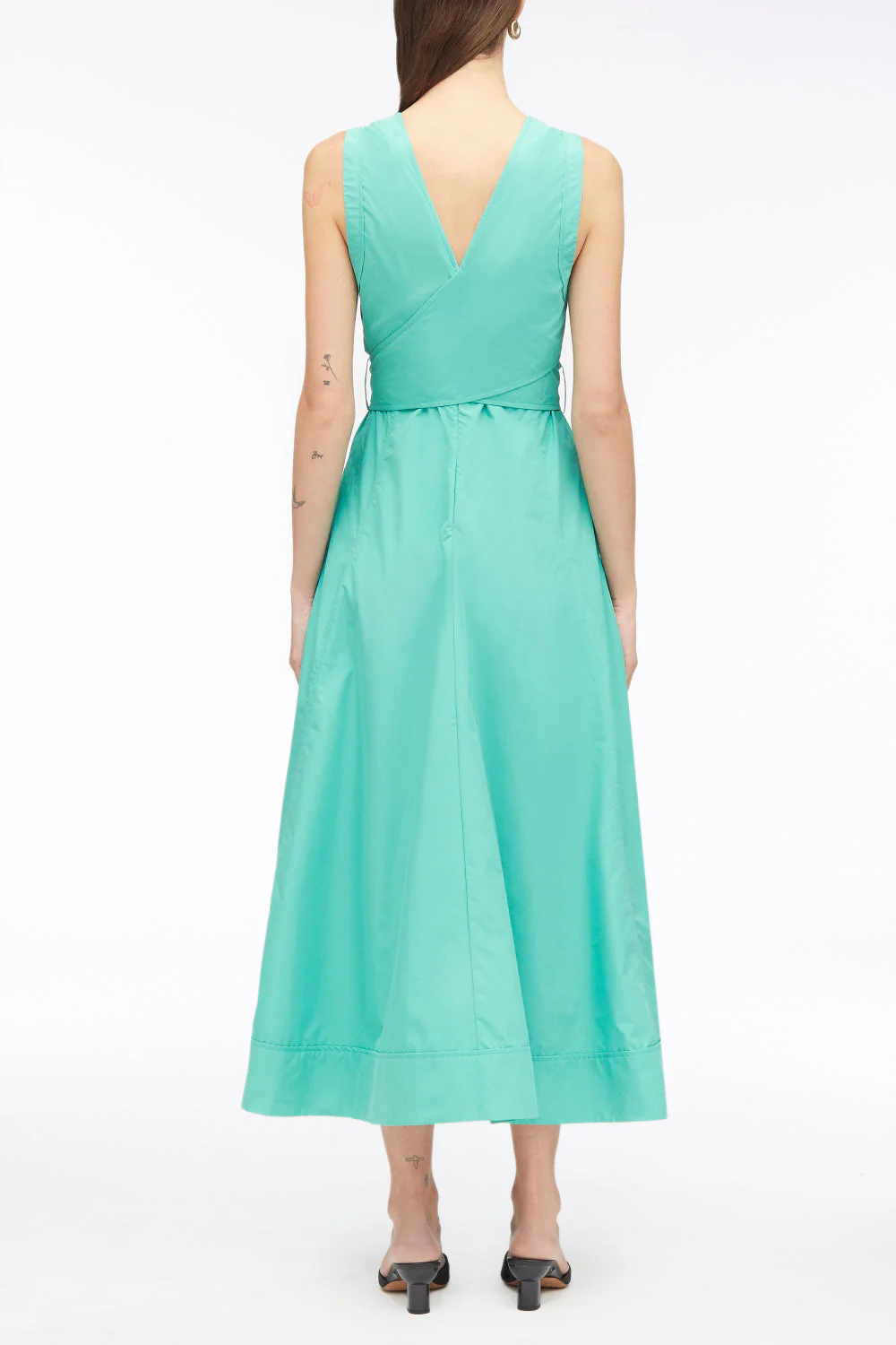 V-Neck Belted Sleeveless Midi Dress - Image 5