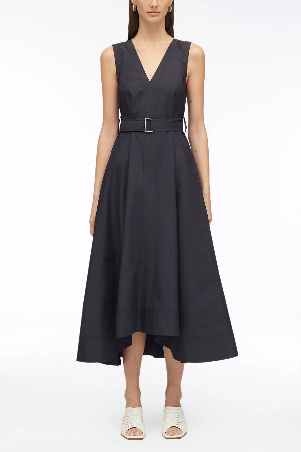 V-Neck Belted Sleeveless Midi Dress - Image 7