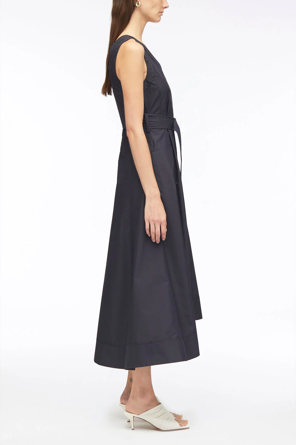 V-Neck Belted Sleeveless Midi Dress - Image 9