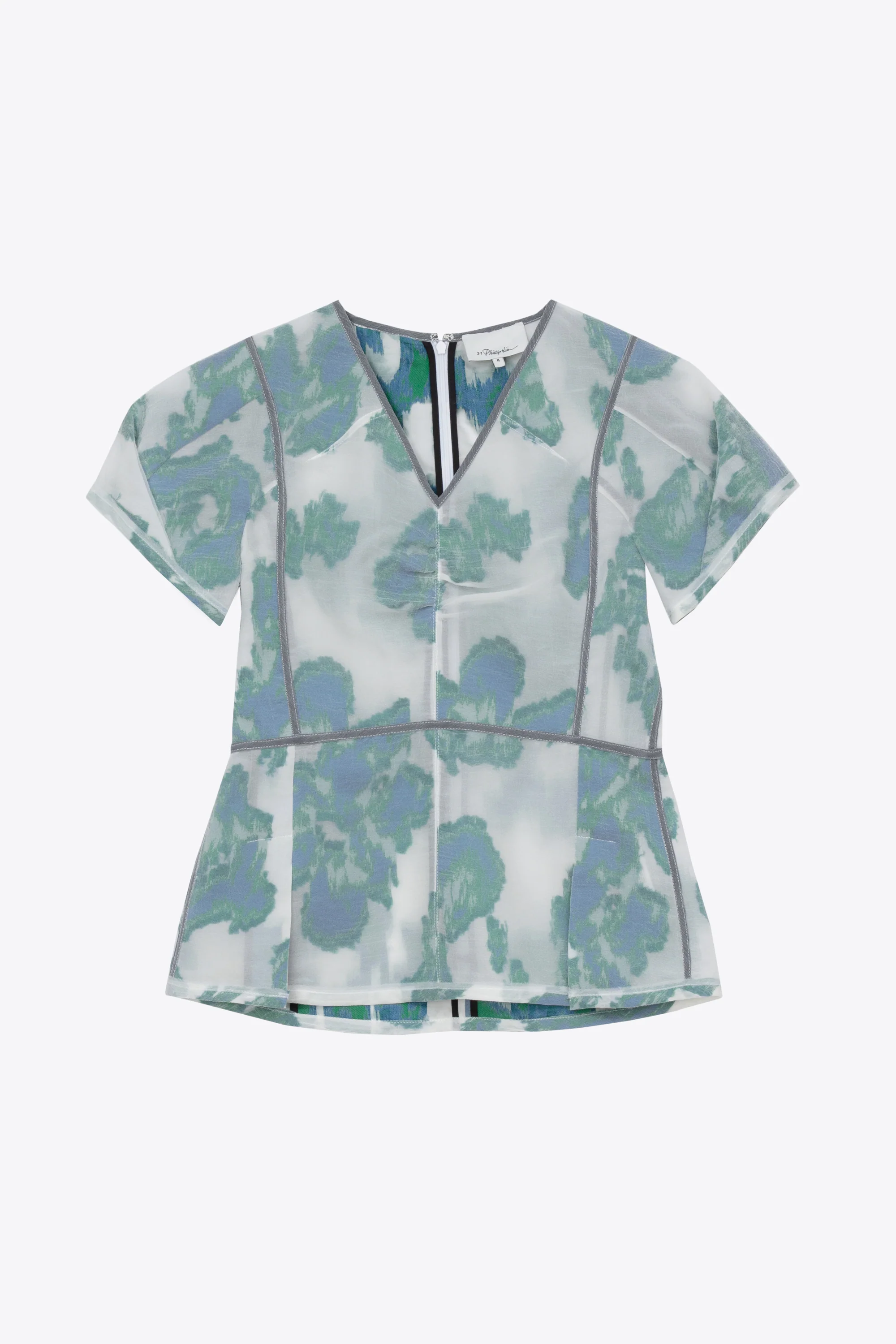 Short Sleeve Abstract Daisy Fil Coupe Top