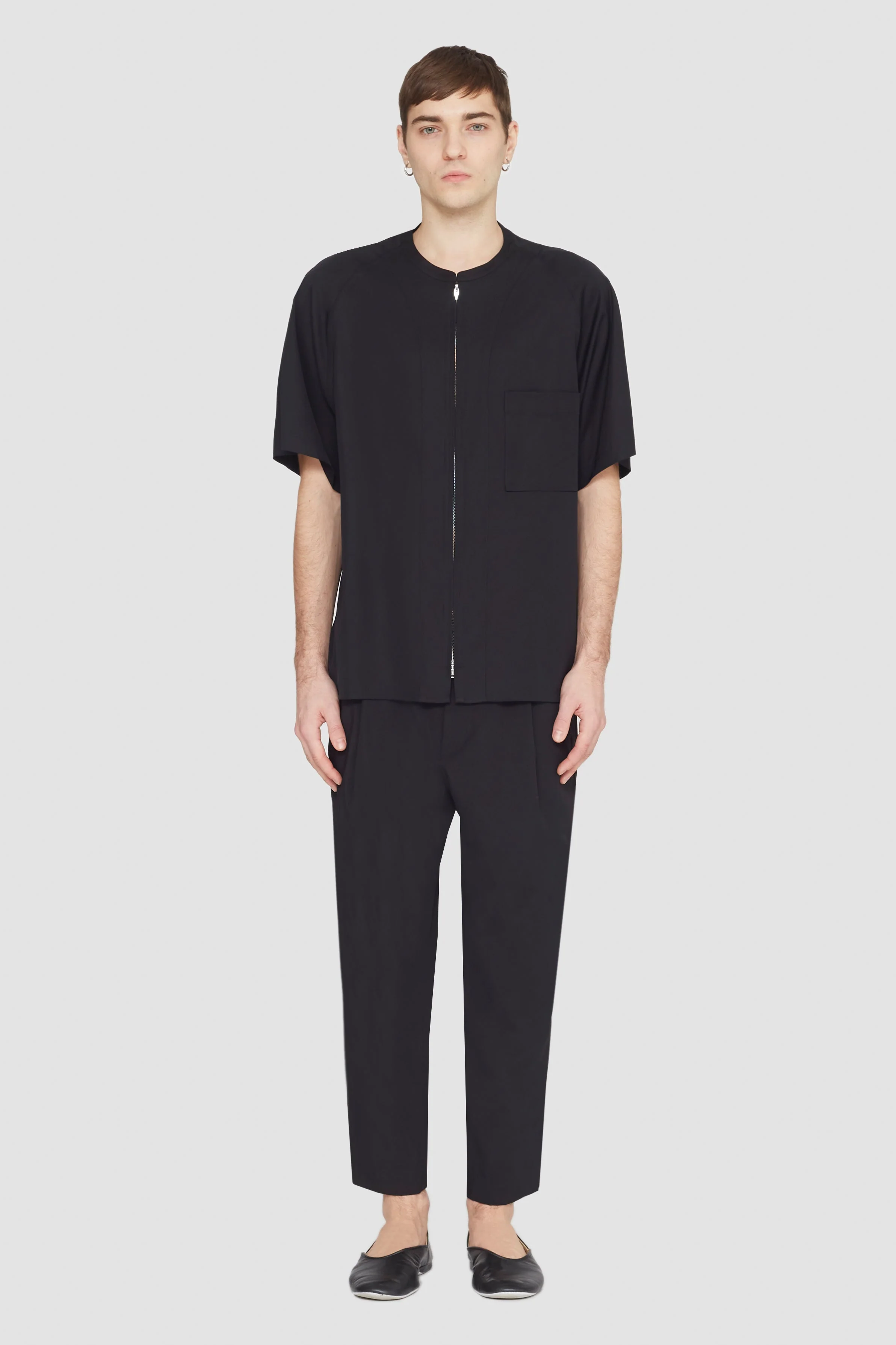 Short Sleeve Zip-Front Baseball Shirt - Image 2